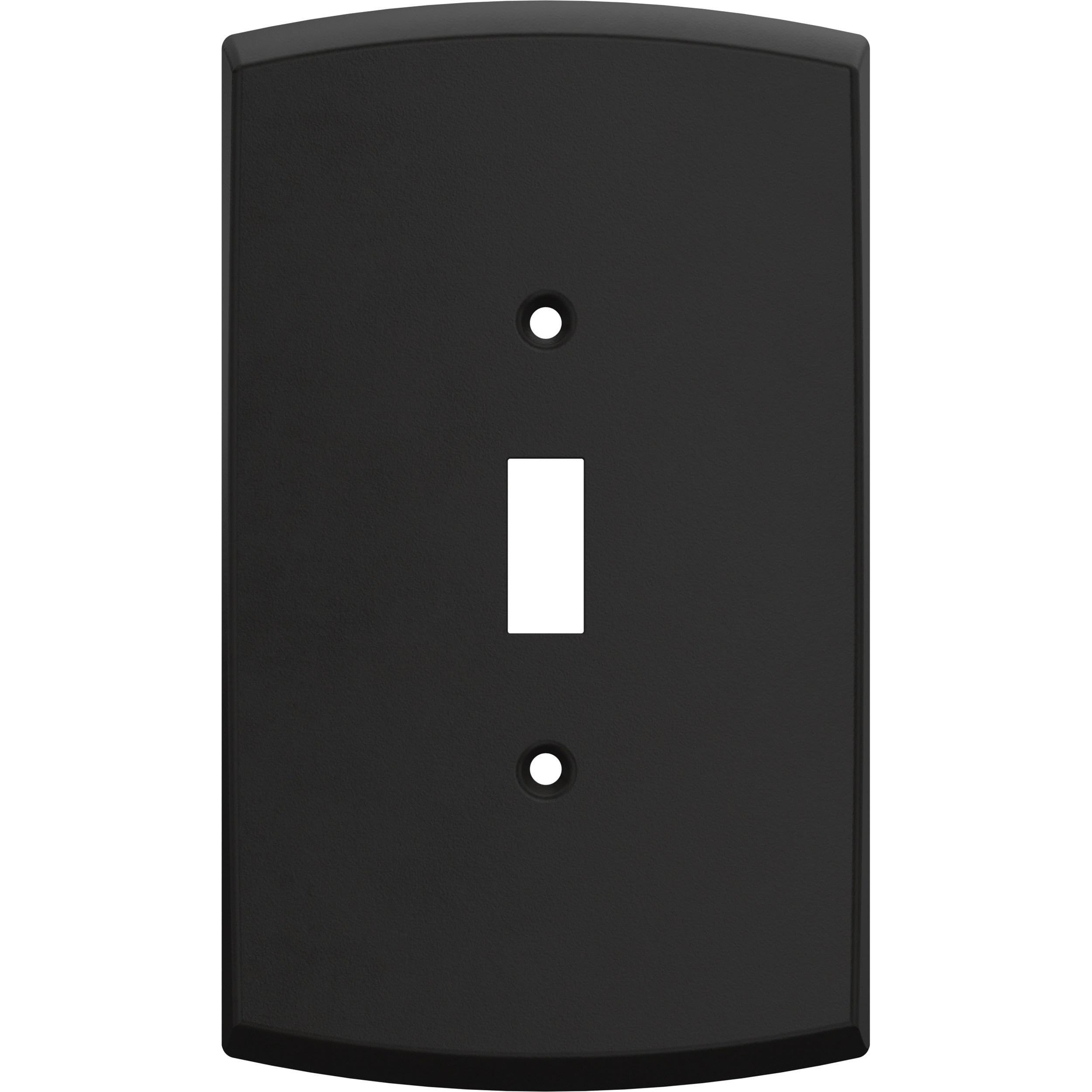 Franklin Brass W35891K-FB-CP - Placa de pared de gran tamaño para interruptor de luz de 1 banda, color negro mate (paquete de 3)