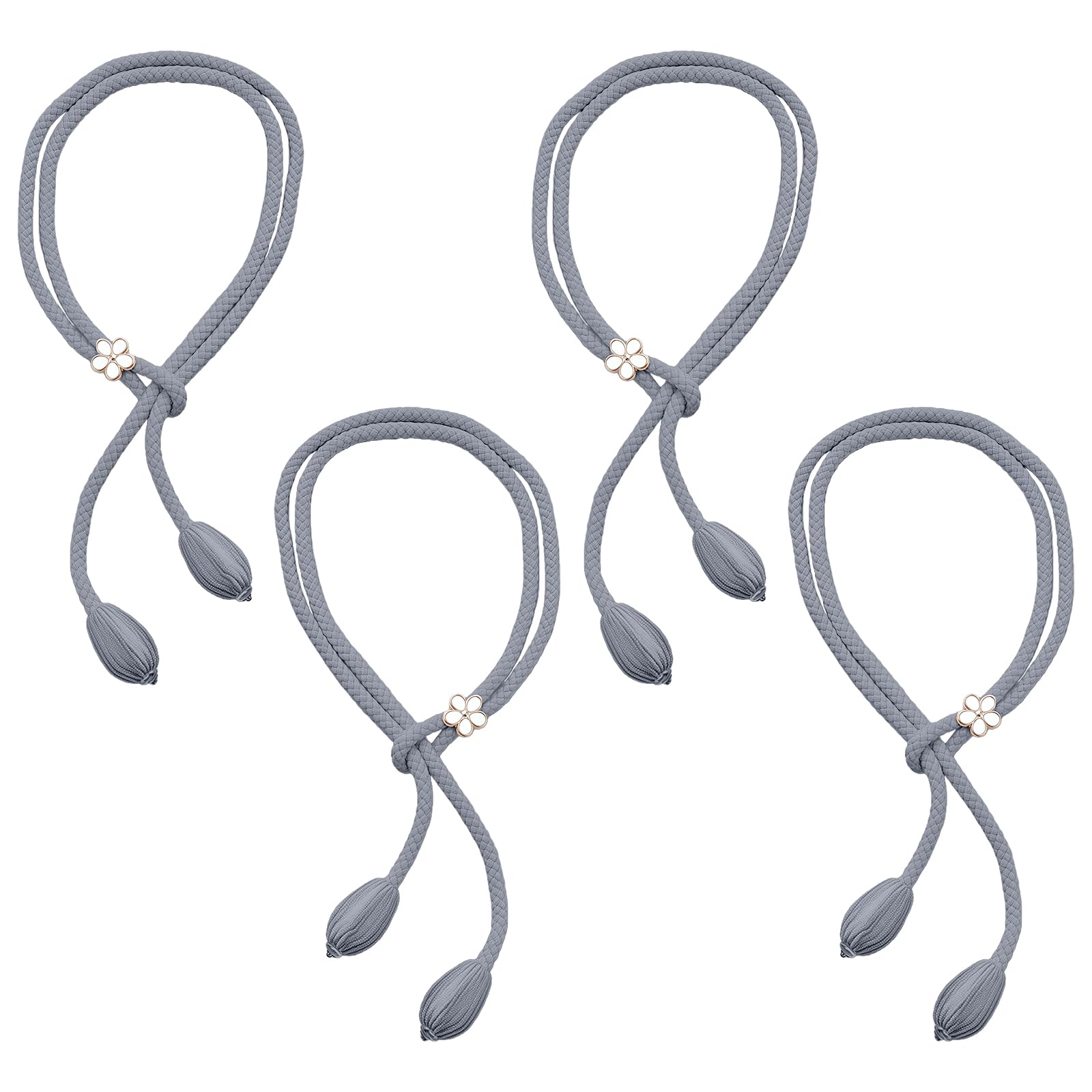 4Pcs Curtain Tieback Flower Window Curtain Bind Holdback Buckles Rope Drapery Holders Decorative Curtains Holdbacks Decorative Holdbacks