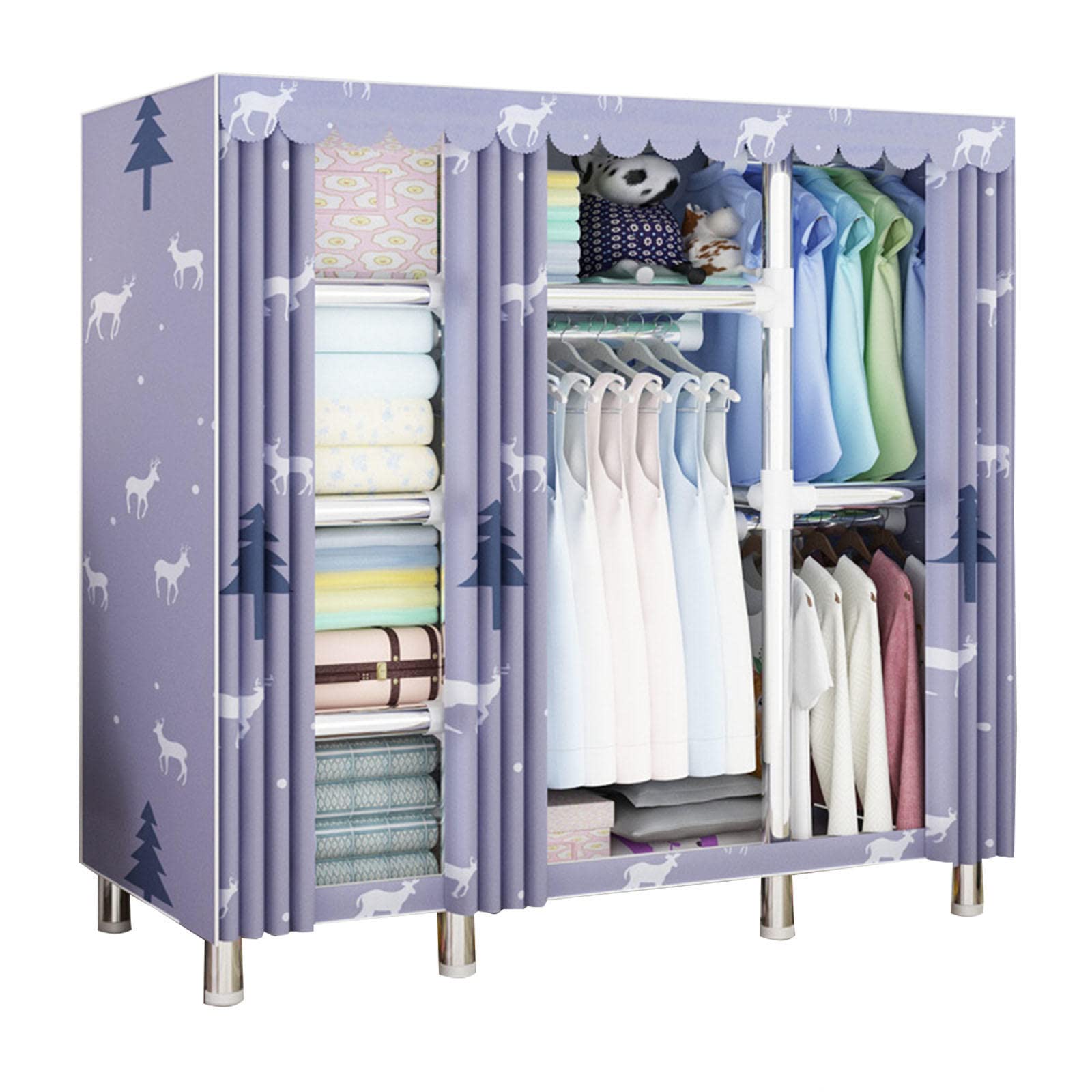 Garde-robe portable en tissu pour organiser les vêtements et sacs dans la chambre