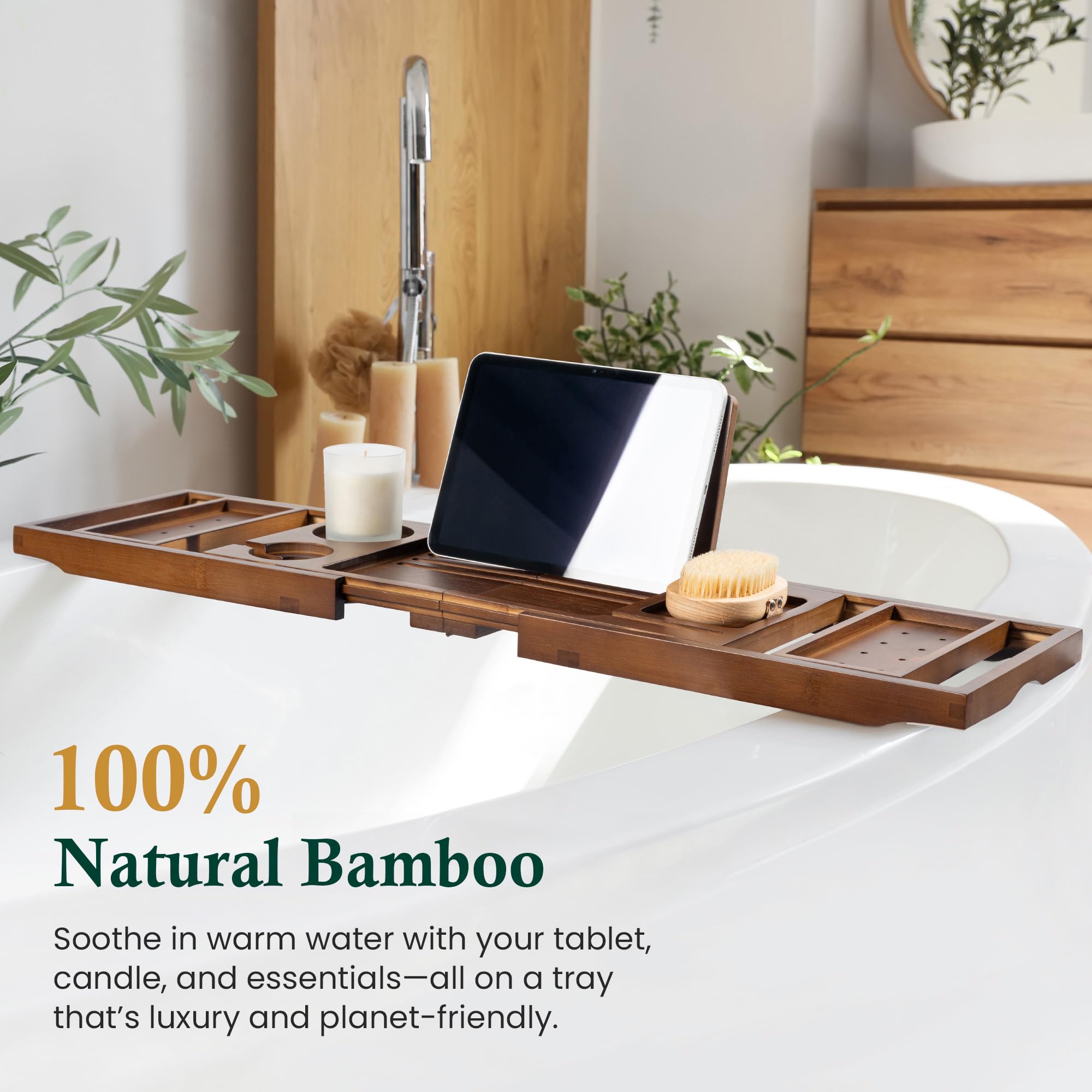 Plateau de baignoire en bambou Marron