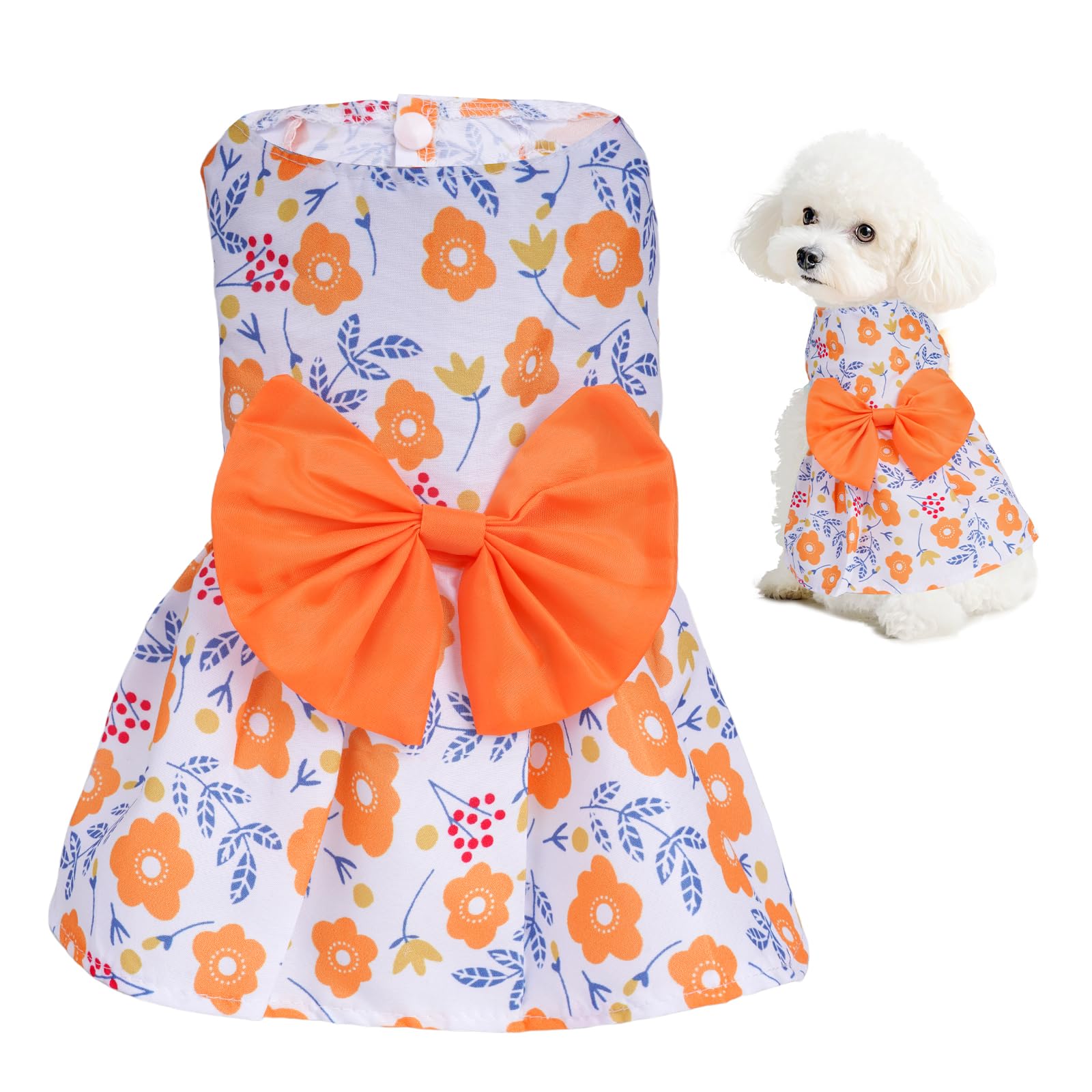 choyaxo Floral Dog Dress Cute Dog Skirt Pet Dress Summer Pet Clothes for Puppy Small Cats