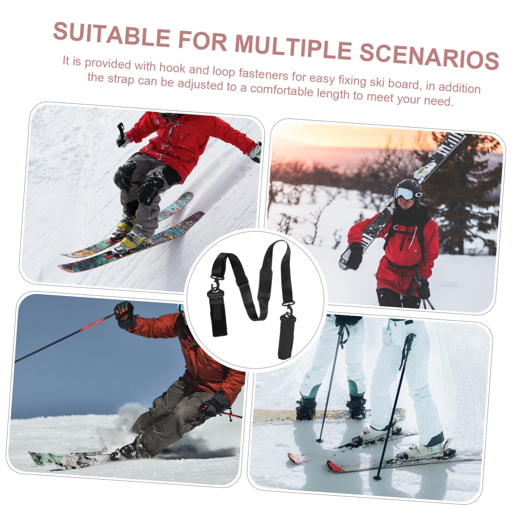 BESPORTBLE Bandoulière De Snowboard Sangles De Ski pour Le Transport Rouleau à Glace Bottes De Planche à Neige Sangle à Rouleaux Sangle De Planche De Ski Traction Extraire Grey Cuir