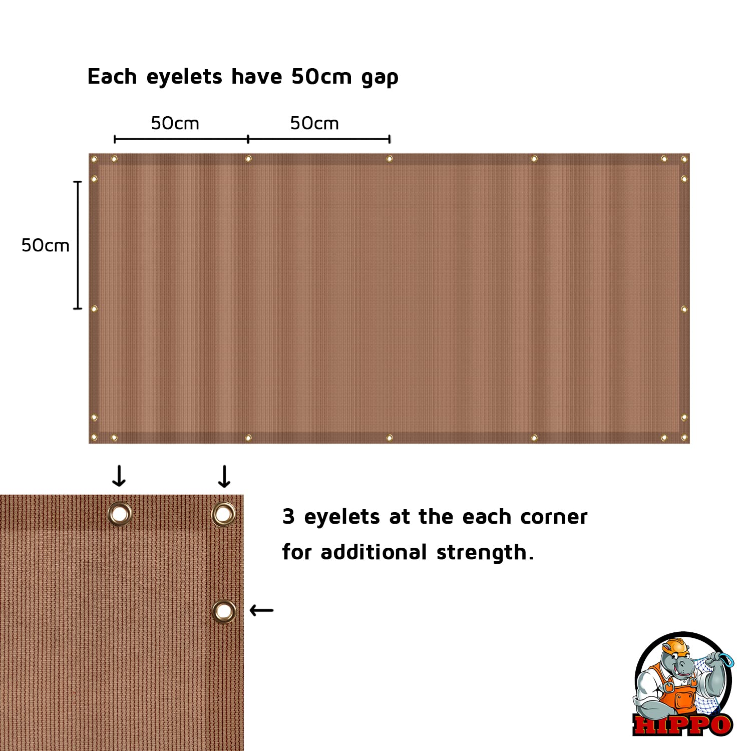 HIPPO Baby Safety Net for Balcony & Staircase Railing Guard for Kids Stairway Safety Net Protector Safety Banister for Baby Toddler (0.8MTX4MT, Beige-Brown) 4