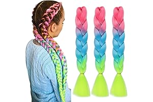 Pink and Green Jumbo Braiding Hair 3Packs 24in: The Ultimate Braiding Accessory...