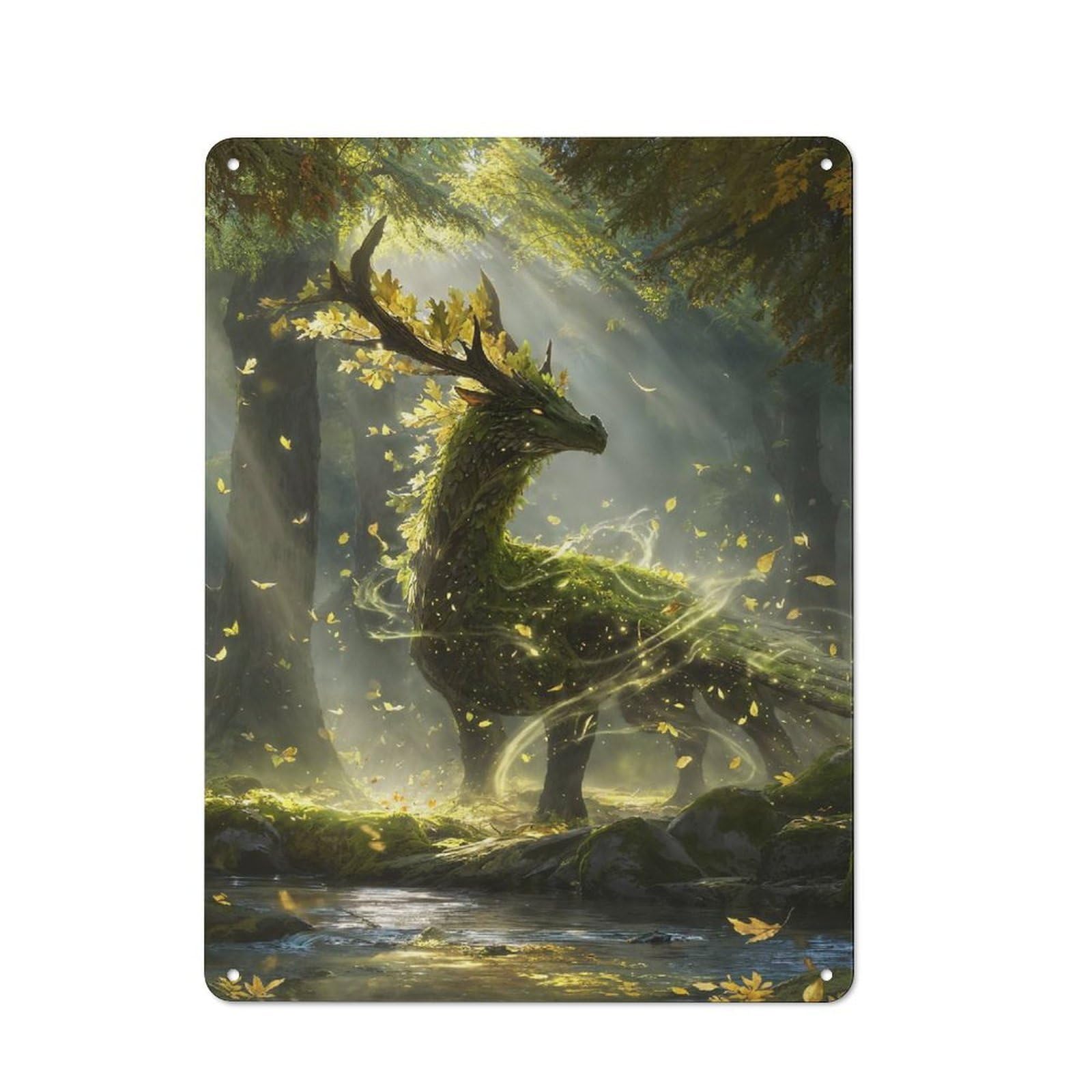 Junmoney Style-8 Guardian Of The Sacred Grove Metal Gift Sign 40X30cm, Decorative Room Wall Plaque For Bedroom, Kitchen, Office Or Living Room