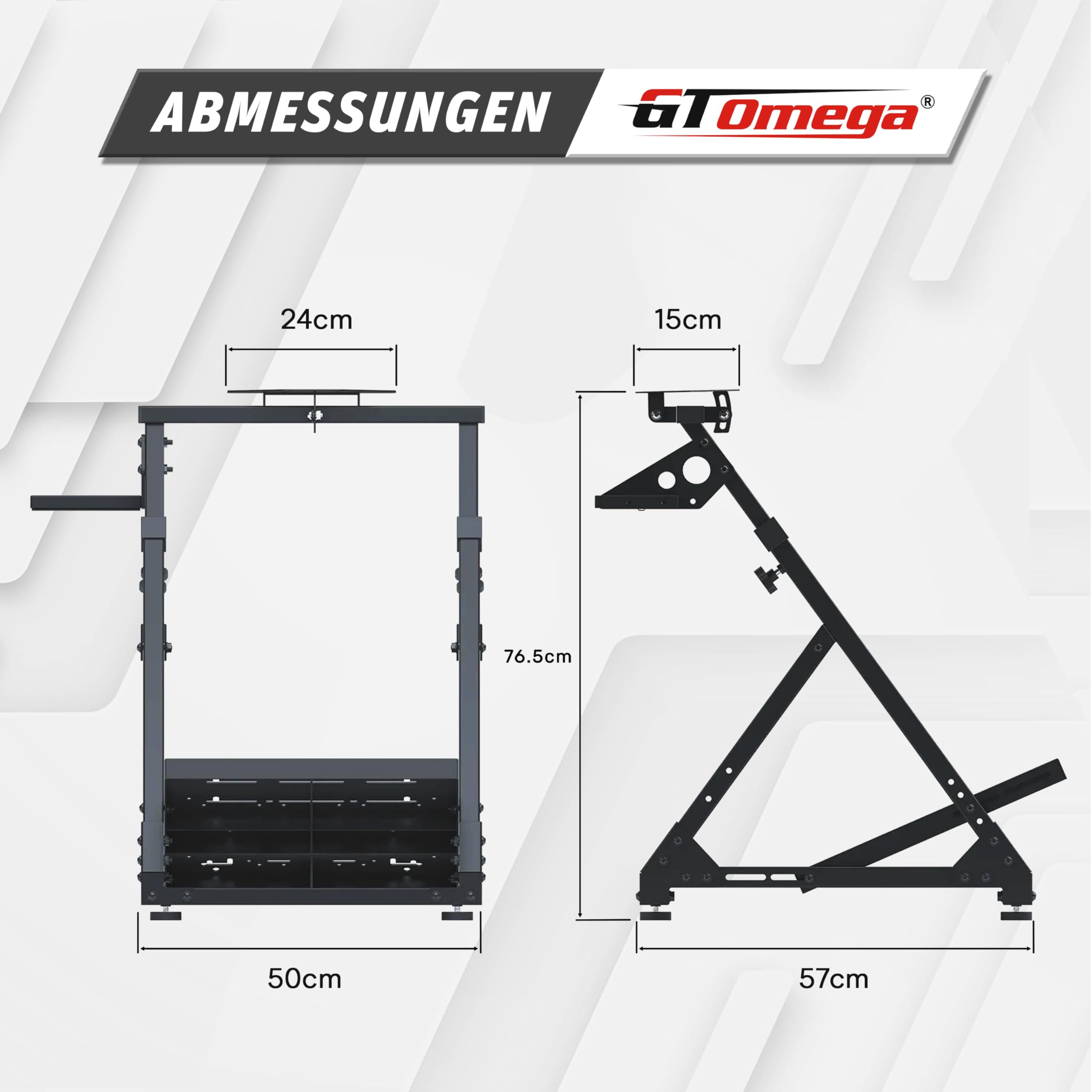 GT OMEGA DD-X Lenkradständer – Ultimative Stabilität, Neigungsverstellbar & Höhenverstellbar, einstellbare Schalthebel-Halterung