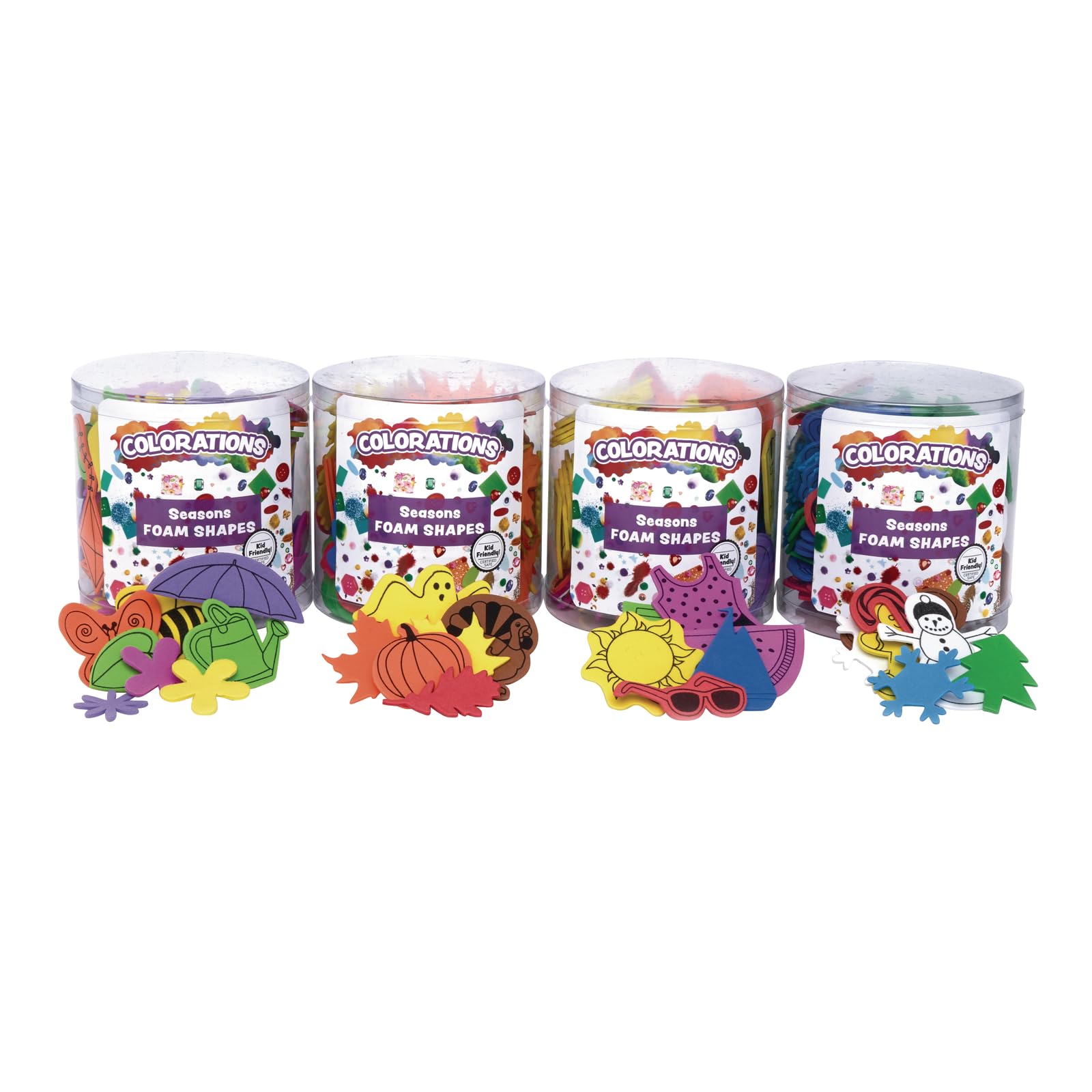 Colorations Seasons Foam Shapes Multipack Set of 4 Buckets Multicolor Foam for Kids Arts and Crafts Material, FMSEASON