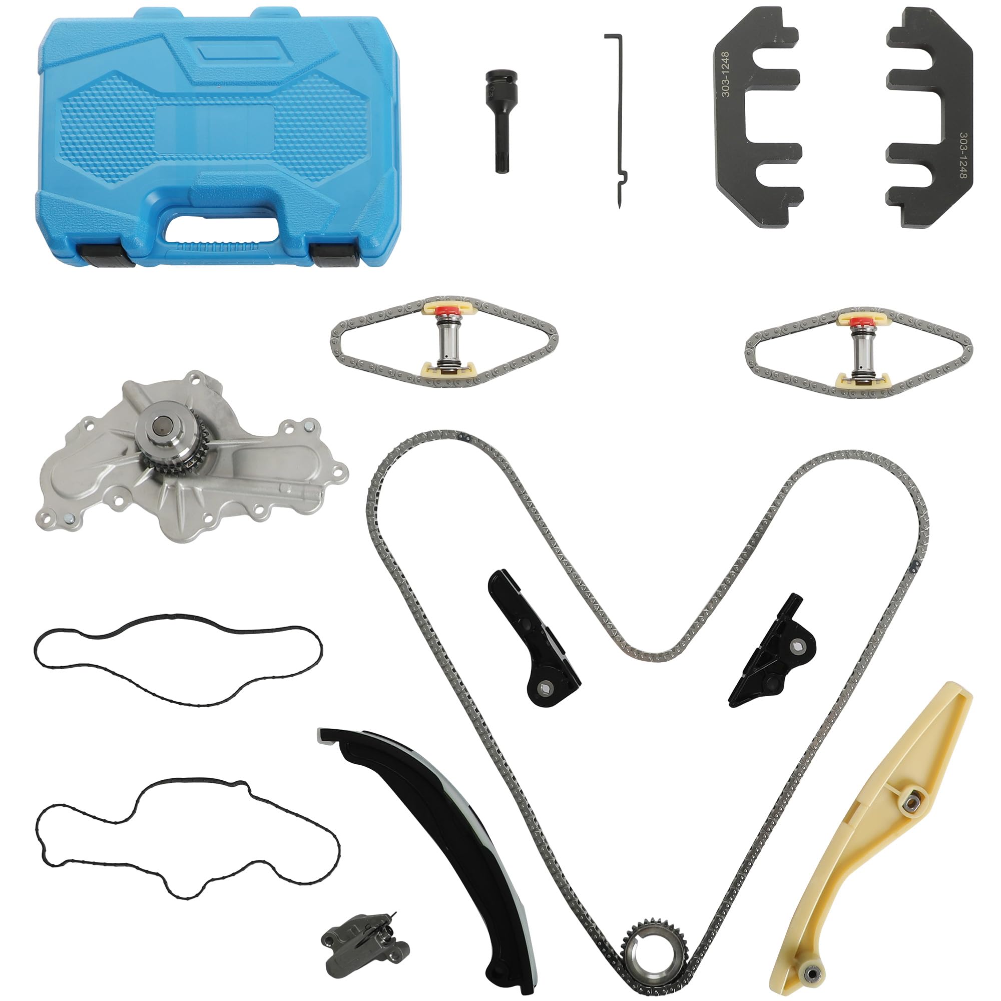 Photo 1 of 3-1079S 3.5 EcoBoost Timing Chain Kit with VVT Sprockets Fits for Ford F150 3.5L 2017-2023, for Ford Expedition 3.5L 2018-2023, for Lincoln Navigator 3.5L V6 Turbo 2018-2023 ML3Z6C525A HL3Z6268A