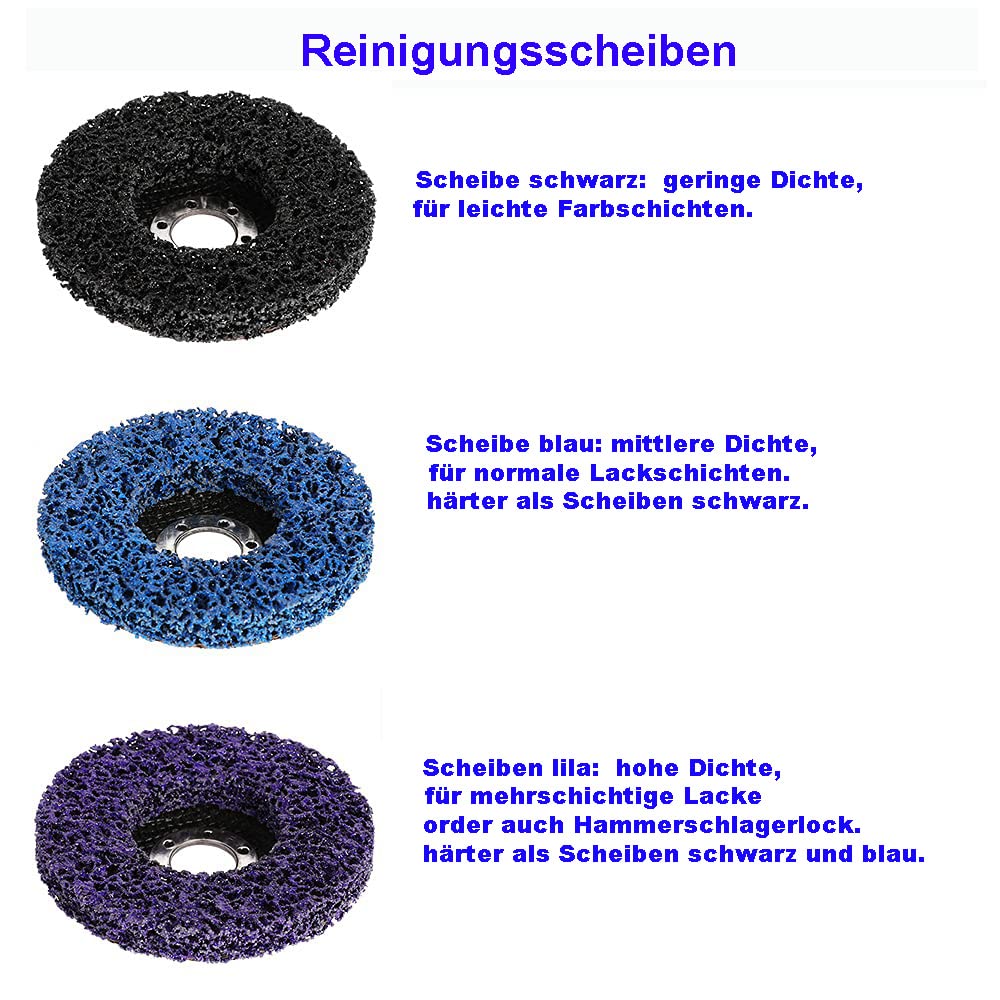 GOODWAY Reinigungsscheiben Set │ 5 Stück MIX │ CSD Schleifscheiben Ø 125 mm │ Grobreinigungsscheiben für Rostentfernung, Schweißnähte & Oberflächenreinigung │ Entfernt Lack, Farbe, Oxidation & Rost