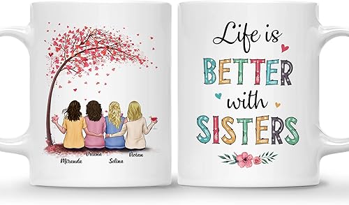 Miniatura 87 de Gossby Taza personalizada para mejor amiga, regalo personalizado para mujeres con diseños, nombres, cumpleaños, regalo de taza de Navidad para 4