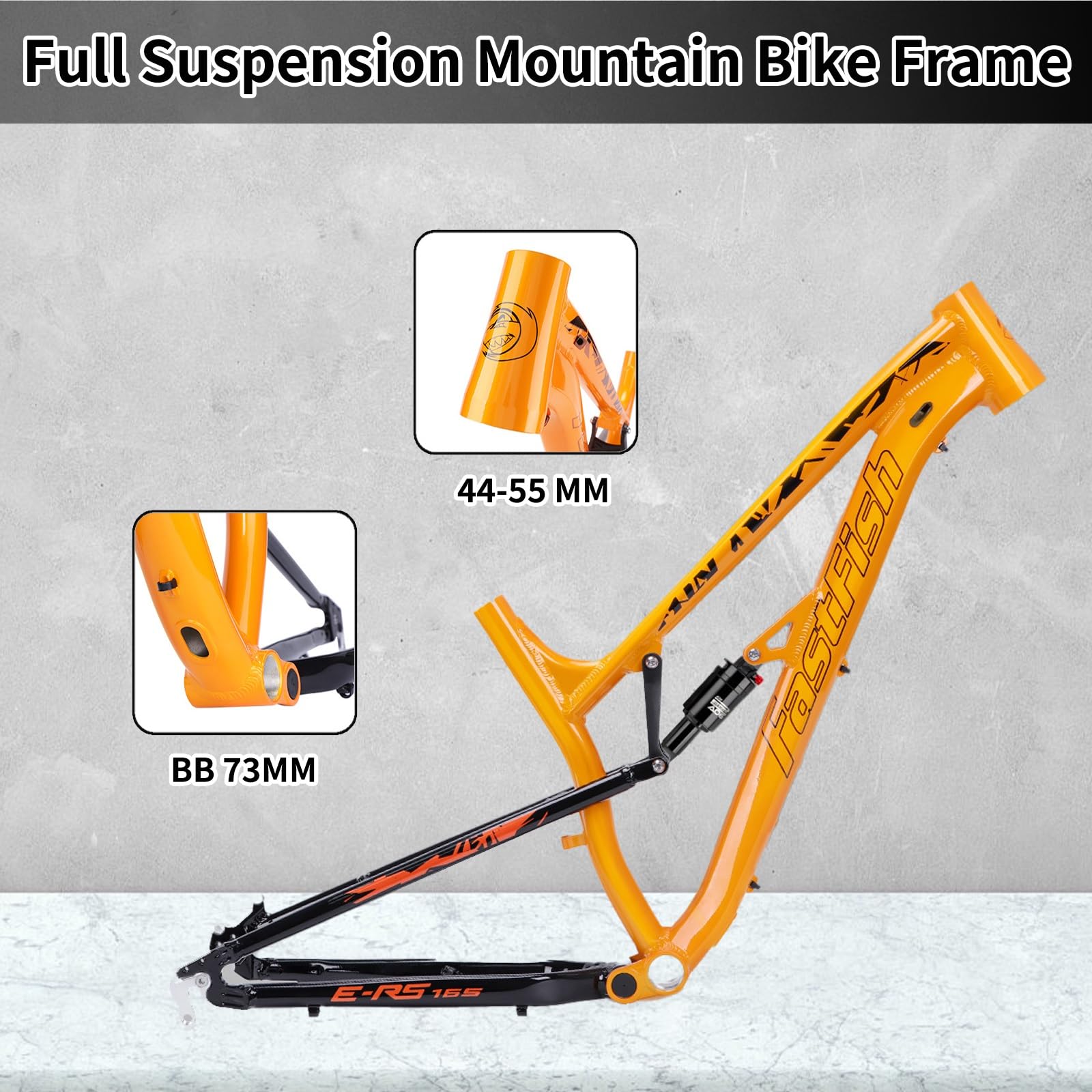 Mountain Bike Suspension Frame 27.5er Aluminum Alloy Disc Brake Bike Frame QR 135mm Softtail Mountain Bike Frame with Shock Absorber