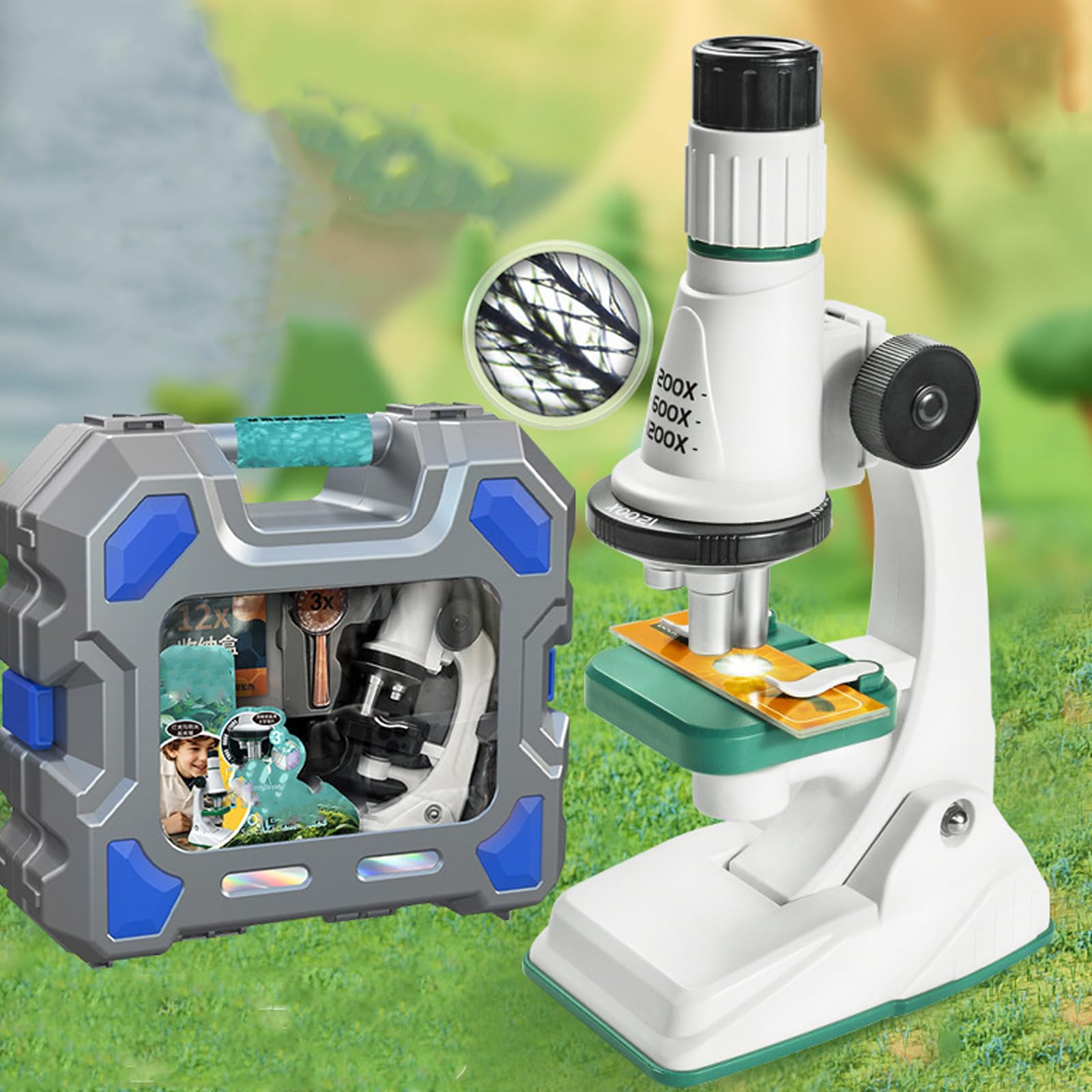 Set microscopio pratico per studenti scienziati migliora le capacità osservazione Regalo educativo sicuro Giocattolo per la scoperta scientifica dei bambini
