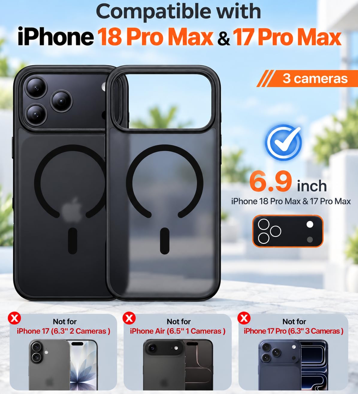EGOTUDE for iPhone 18 Pro Max & iPhone 17 Pro Max Case | Matte Frosted Hard Back Translucent Cover Compatable with Mag — Amazon image 2