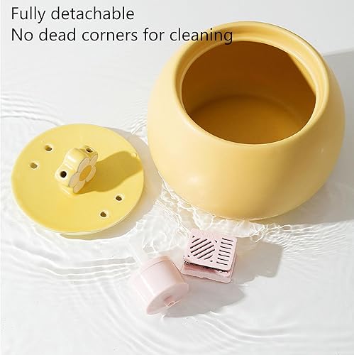 Miniatura 6 de Fuente de agua de cerámica para gatos, fuente automática de agua para mascotas de 1.5 L50 onzas, filtros y bombas incluidos, fuente para gatos ideal