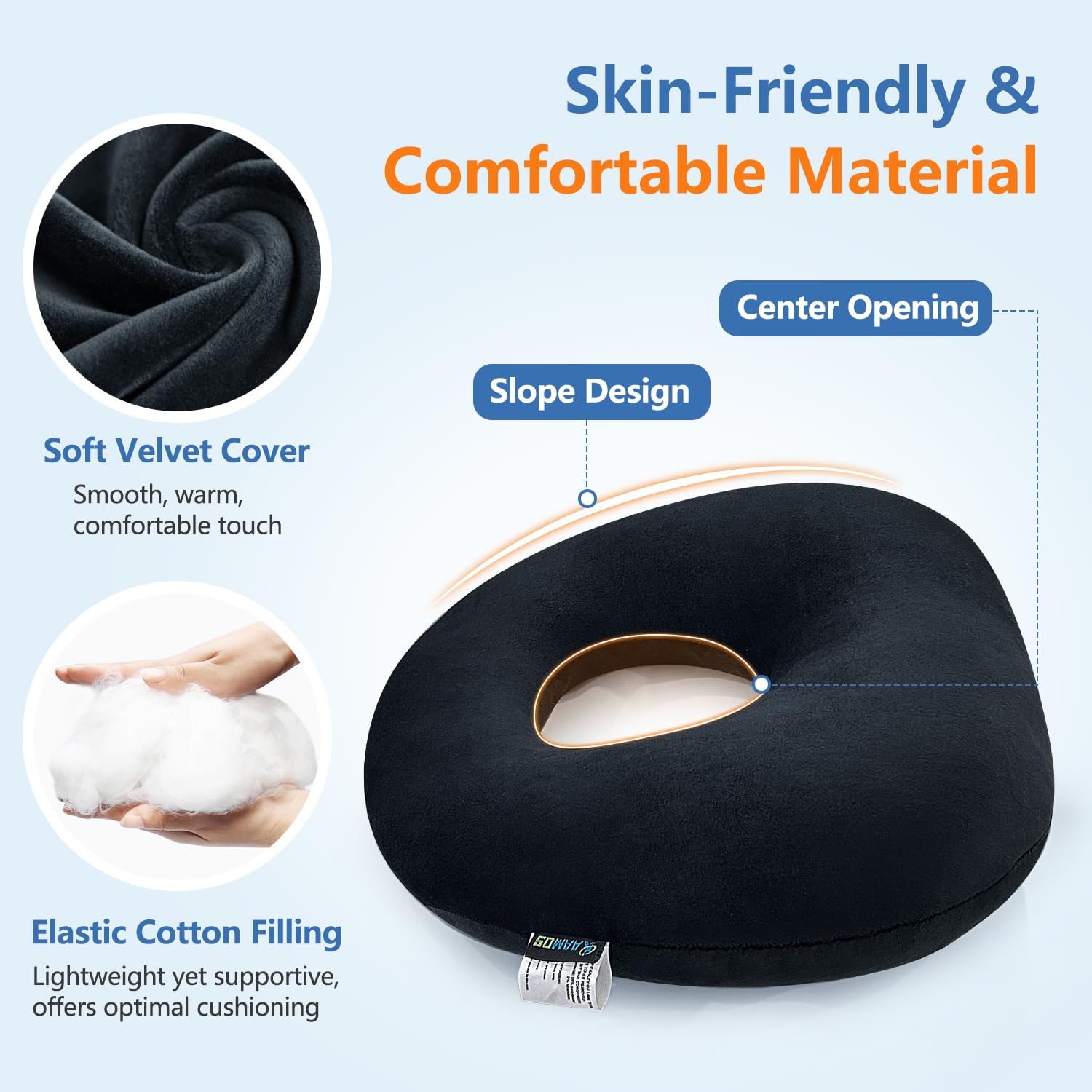 Butt Lift Cushion After Surgery, BBL Donut Pillow for Tailbone Pain, Bed Sores Donut Pillow, Lift Hips Up Butt Pillows for Bed Sleeping, Sitting, Driving, Hemorrhoids Pressure Sores Doughnut Cushion