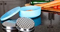 Vista 8 de Yakcam Cheese Grater Vegetable Shredder Storage Container, Citrus Zester, Course and Fine Stainless Steel Blades. 4 Piece Blue, Kitchen Gadget,17.7
