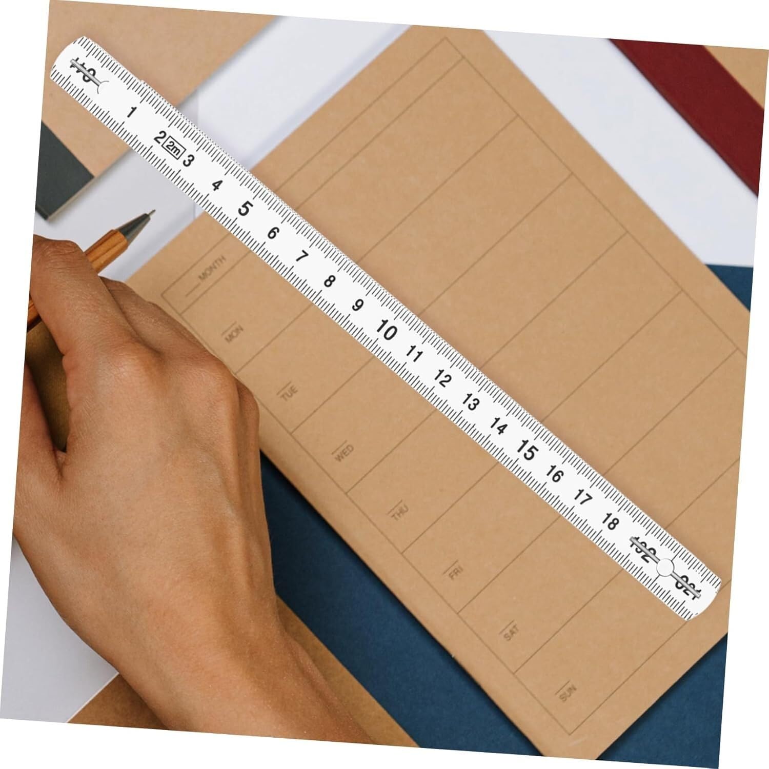 Set di 2 righelli pieghevoli, strumento di misurazione portatile, lungo 2 metri, in plastica, per misurazioni accurate, design compatto per una facile conservazione