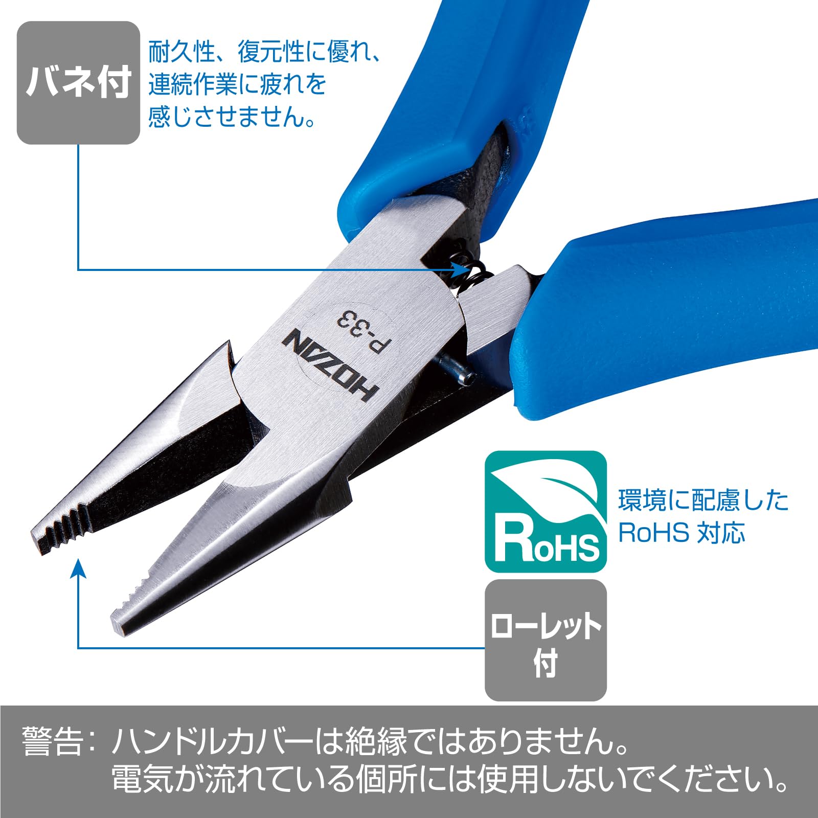 Amazon | ホーザン(HOZAN) ミニチュア強力ペンチ すべり止めローレット 