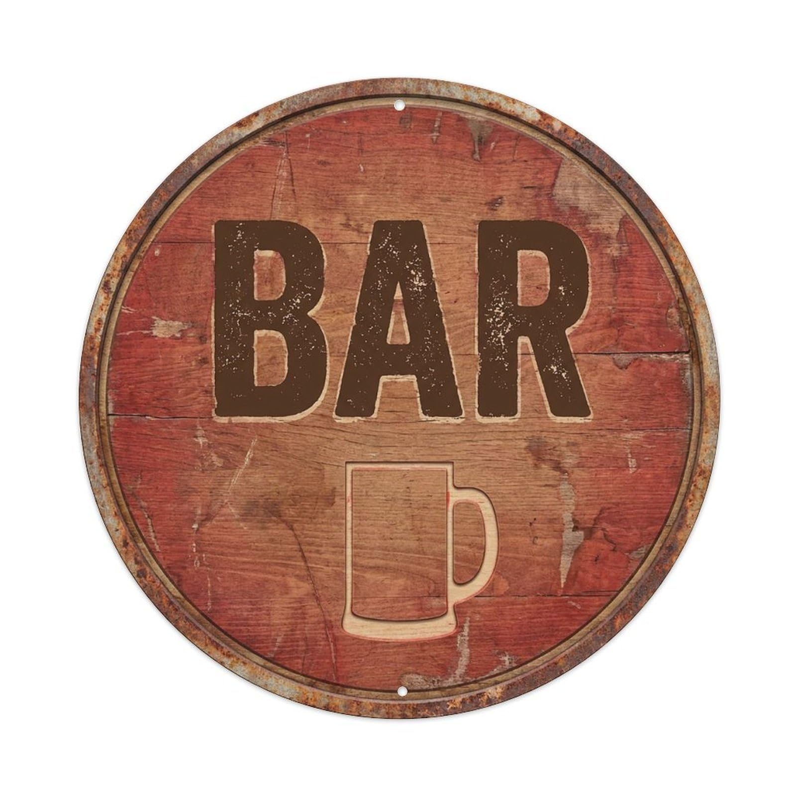 Vintage Beer BAR Alder Wood Retro for Pub Vintage Metal Tin Sign Plaque Wall Decor for Cafe, Club Bar, Office, Garden Metal Poster 8x8Inch