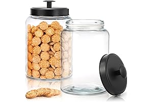 Large Sized Glass Snack Jar Set for Kitchen Counter - 1 Gallon...