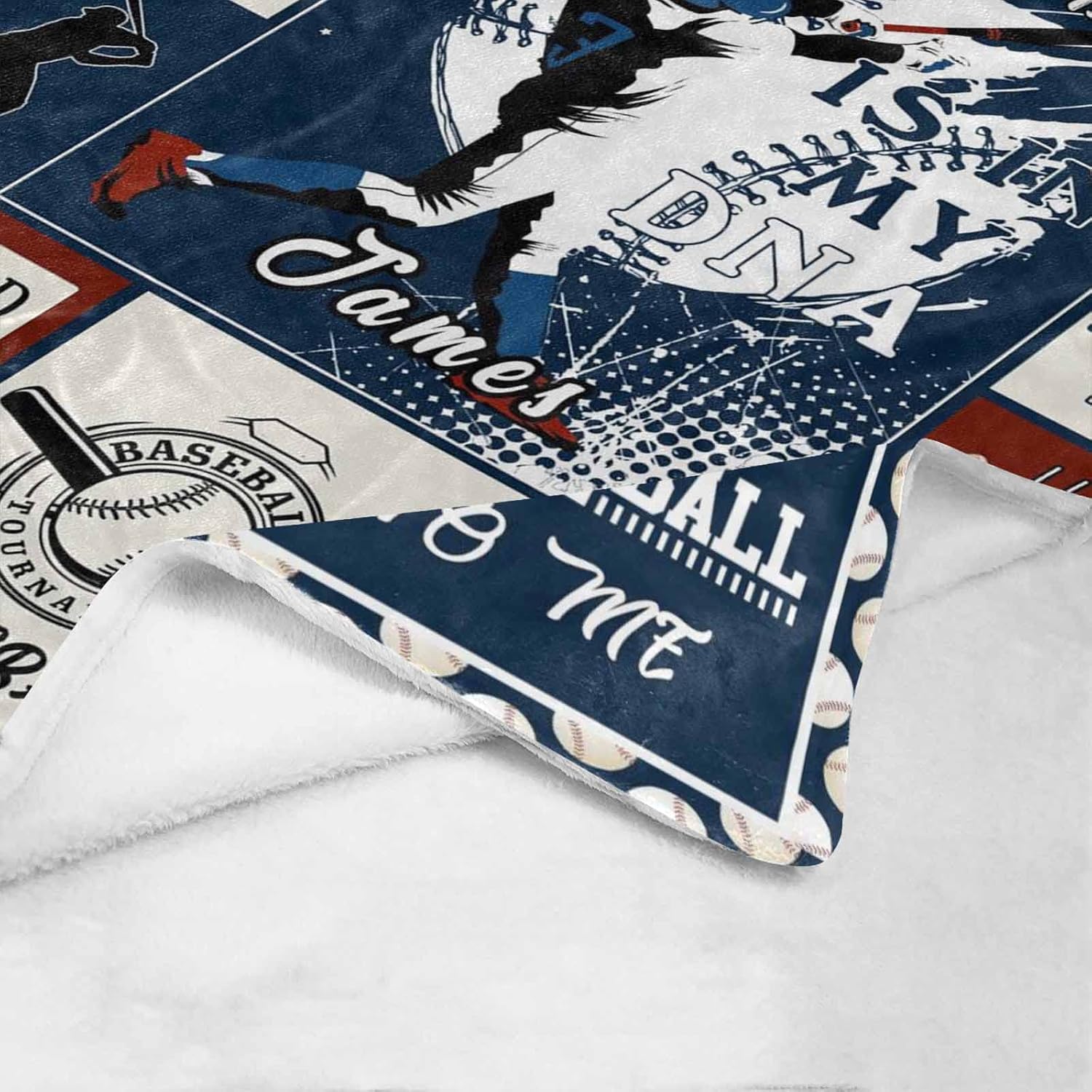 InterestPrint Personalized Baseball Blanket with Name Number for Sofa Couch Wall Decor, Baseball Gifts for Boys Son Daughter Mom Dad, Great Gifts for Baseball Players Baseball Lovers Baseball Fans