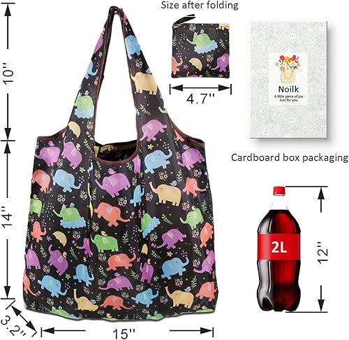 Miniatura 8 de Bolsas de comestibles reutilizables, 4  6  Paquete de 12 bolsas de compras plegables lavables de 50 libras, bolsas de compras portátiles, regalos