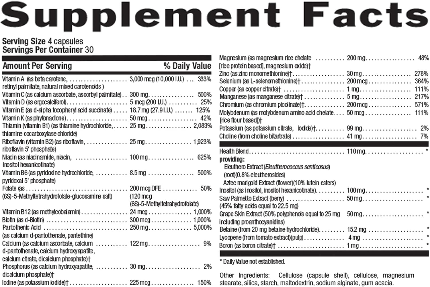 Country Life Max for Men - Multivitamin and Mineral Complex, Iron-free - 120 Vegetarian Capsules
