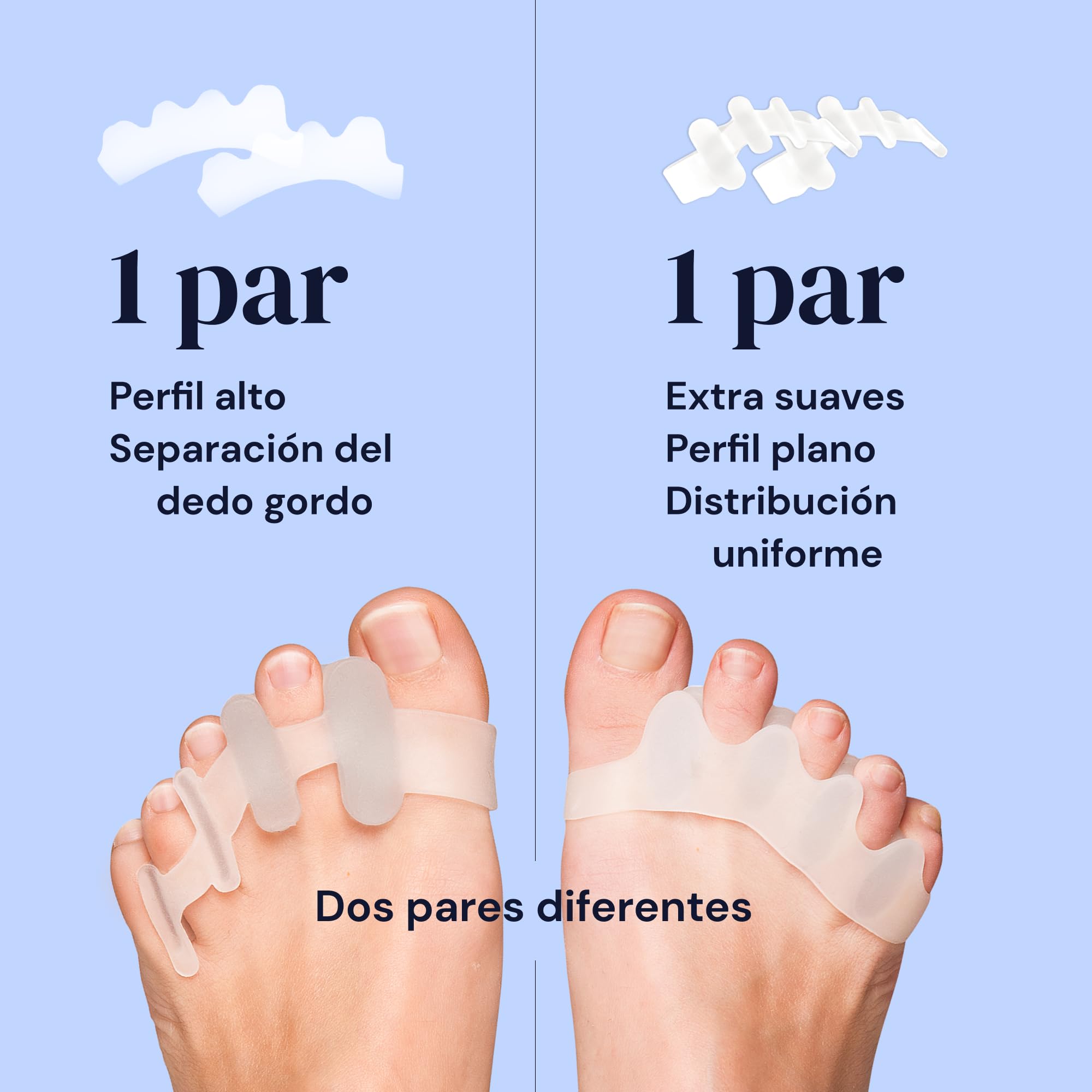 YOGAMEDIC Separadores de Dedos de los Pies Superpuestos, 4 Uds – Enderezador y Separador de Dedos – Separador de Dedos de Pie de Silicona 0% BPA – Corrector de Dedos de Pies para Relajar y Estirar