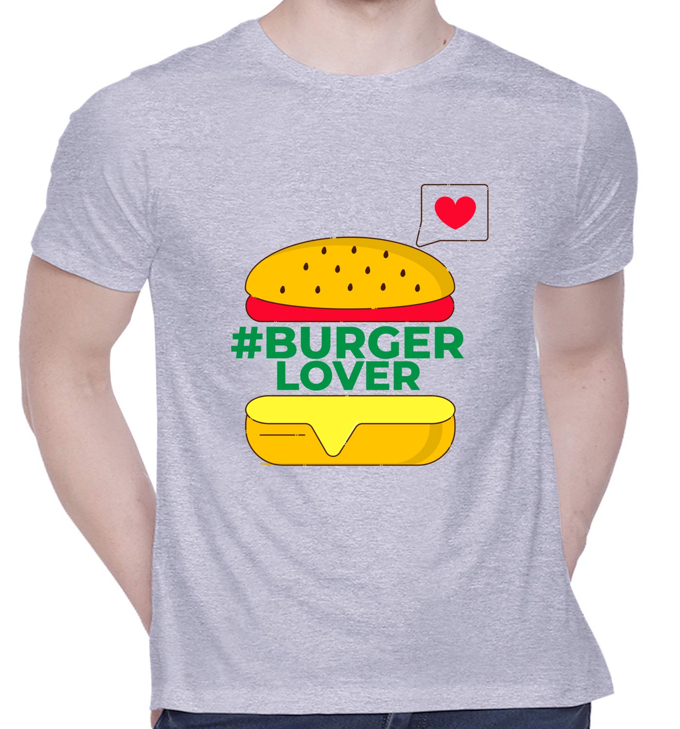 CreativiTGraphic Printed T-Shirt for Unisex #Burger Lover Tshirt | Casual Half Sleeve Round Neck T-Shirt | 100% Cotton | D00119-326