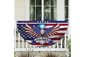 One Nation Under God Patriotic Eagle Non-Pleated Fan Flag TQN2650FL, 1.5x3 ft, 1 Pack