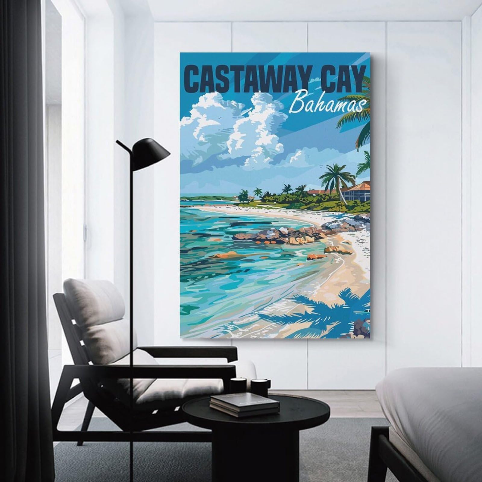 Junmoney Unframe-Style-21-2 Wall Art Print Castaway Cay Bahamas, 08X12inch(20X30cm), For Bedroom Decor, Cosy Corners Or Studios, Decorative Wall Art For Cosy Rooms