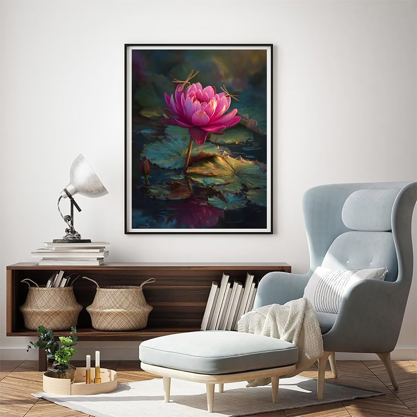 Blume Pflanze Malen Nach Zahlen Erwachsene, Paint by Numbers Adult Anfänger Kreativ Set für, Heimwerk Malen Nach Zahlen Kinder, 3 Pinsel und 36 Acrylfarbe Als, für Deko Wohnzimmer 60 x 80 cm BJHWK118