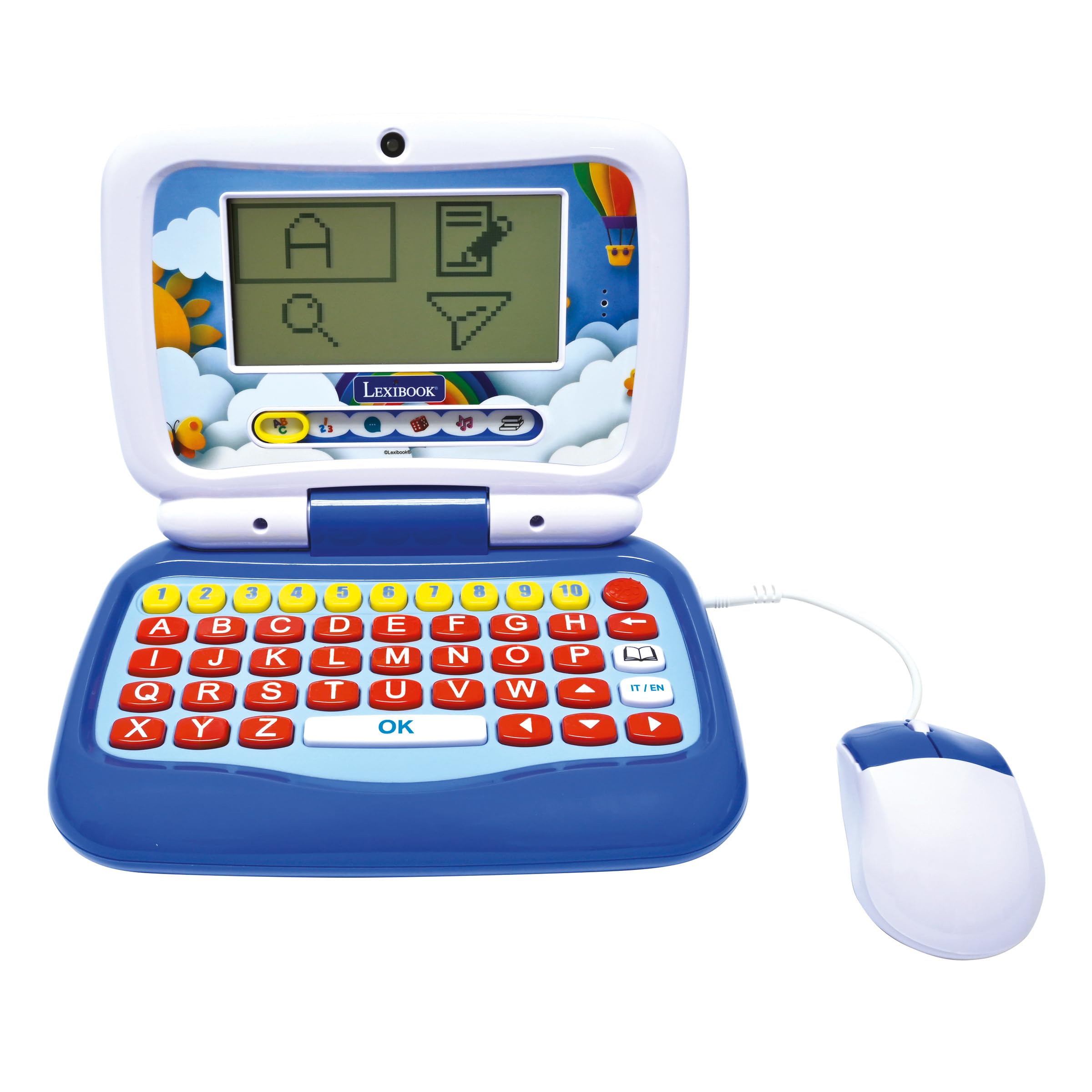 Lexibook, Computer Educativo Bilingue Inglese/Italiano, 40 attività, Metodo Sillabico e Ludico, 3 Storie Animate, Tastiera e Mouse Realistici, JC398i5