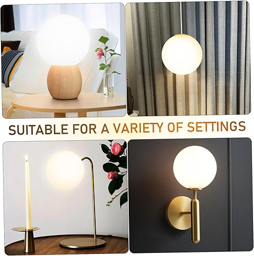 Miniatura 9 de DOITOOL Pantalla de globo de vidrio para suelo al aire libre Bombillas blancas Pantalla de lámpara de vidrio esmerilado Pantalla de lámpara de mesa