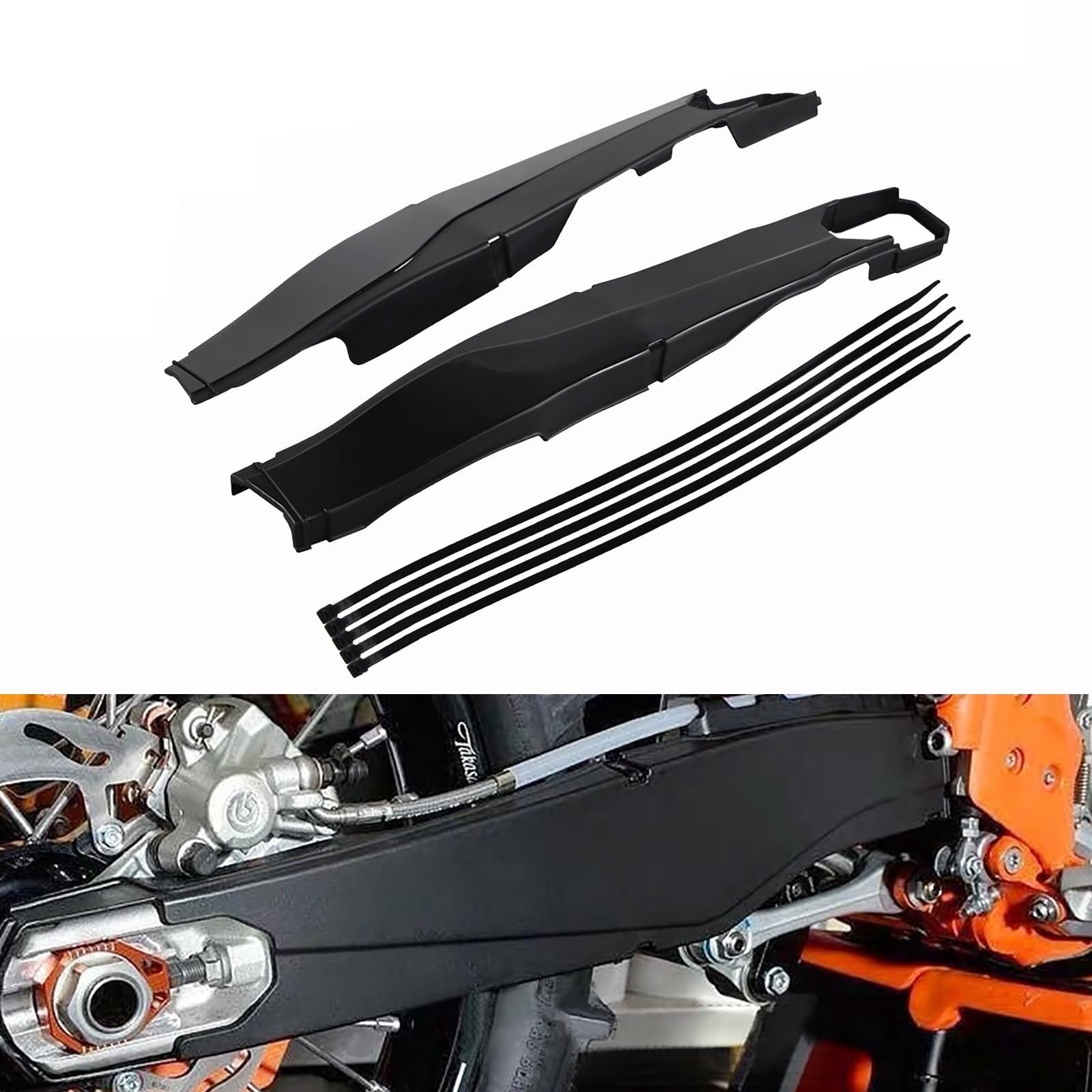 protezione disco freno Misura per KTM EXC 300 EXC-F 350 XC-W 500 XCFW 450 250 XCW EXCF 2012-2023 Protezione forcellone Copri-pinza freno moto(Black)