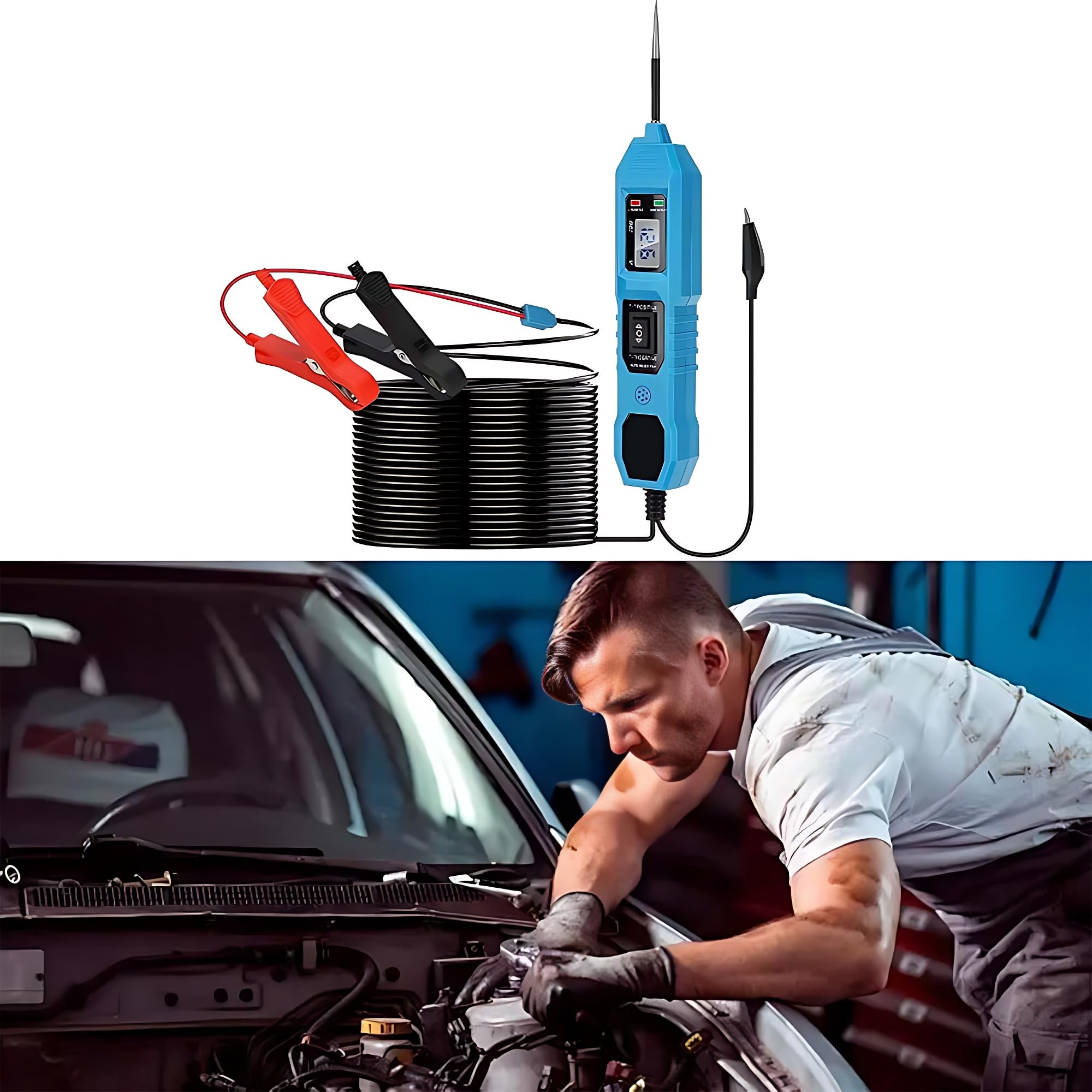 Probador de fuente de alimentación para automóvil ideal para reparar fallos eléctricos en carretera