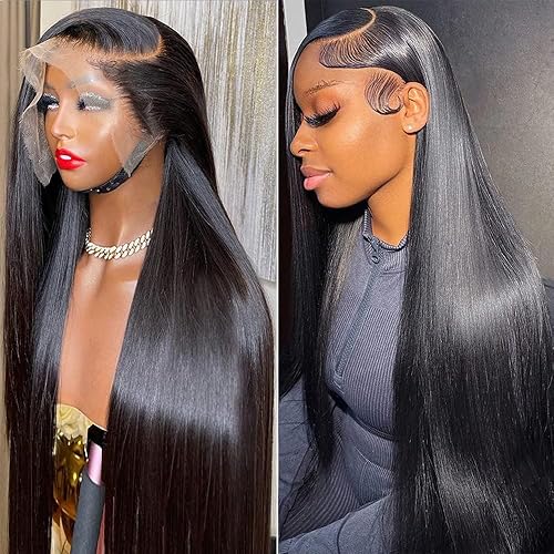 Miniatura 7 de Iris Queen Pelucas de cabello humano lacio HD con encaje frontal de 13 x 4, predepiladas, densidad 12A, 180, cabello humano virgen brasileño,