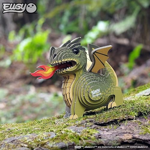 Miniatura 7 de Eugy Rompecabezas 3D de dragón, 26 piezas, ecológico, juguetes educativos para niños, niñas y niños a partir de 6 años