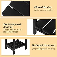 Vista 3 de Adirondack - Mesa auxiliar para exteriores, mesa auxiliar de patio resistente de 2 niveles, resistente a la intemperie, mesa auxiliar sólida de 16.5