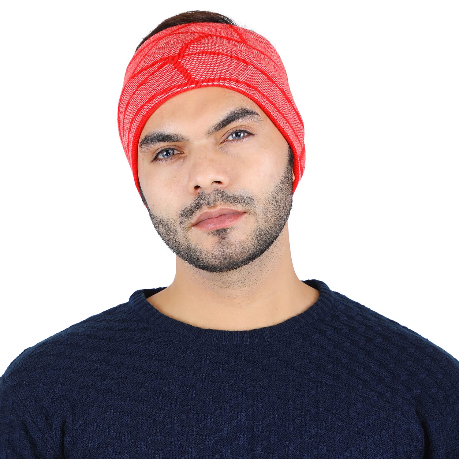 bharatasya Unisex Warm Woolen Earwarmer Earcap Red-picture-5