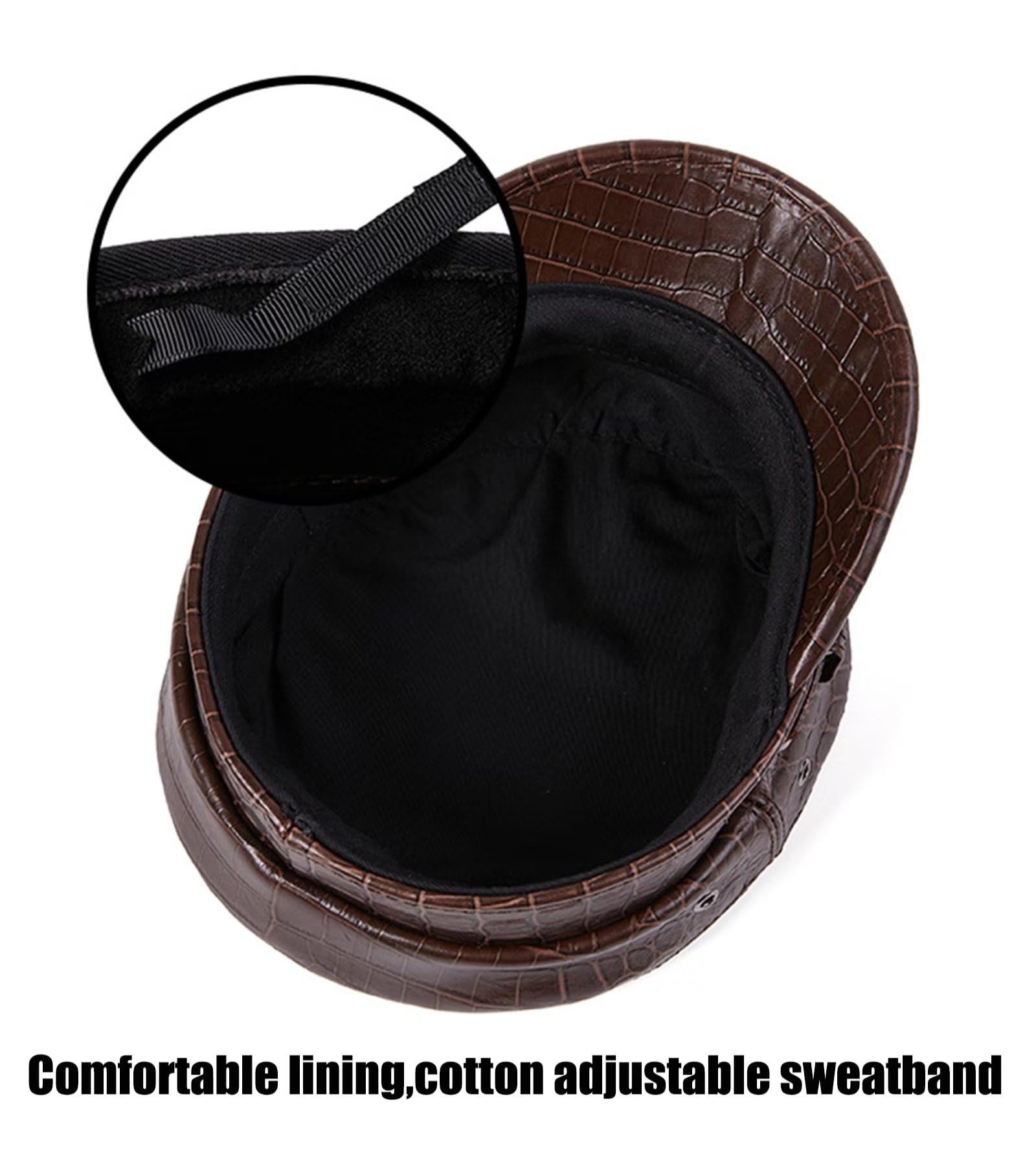 Cappello da Autista Classico Unisex,Cappello da Pescatore in Pelle,Cappello da Marinaio da Pescatore Uomo Donna