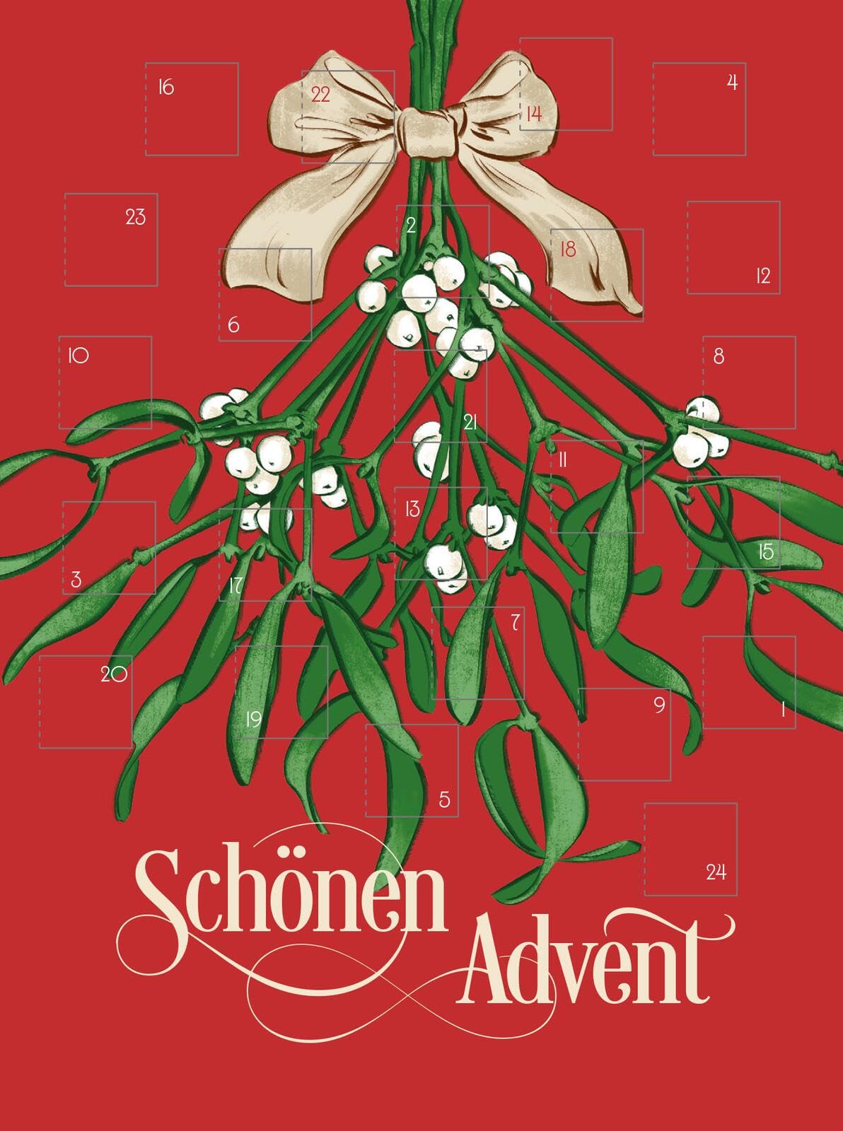 Display Mini-Adventskalender mit Umschlag zum Verschicken Eine wunderschöne Weihnachtszeit: Mit 4 x 9 Ex. | Adventskalender-Postkarten mit 24 Türchen und Kuvert (DIN A6)