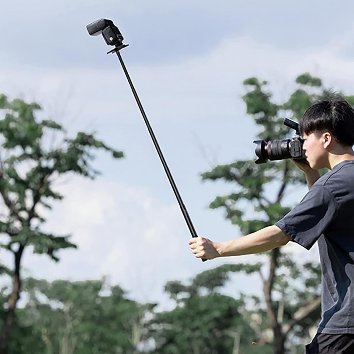 Selfie Stick, 7 Section Adjustable Action Camera Extension Pole with 1/4in Thread and Screw Hole, 23.5 to 120cm Portable Extension Rod for Panoramic Camera - Image 2