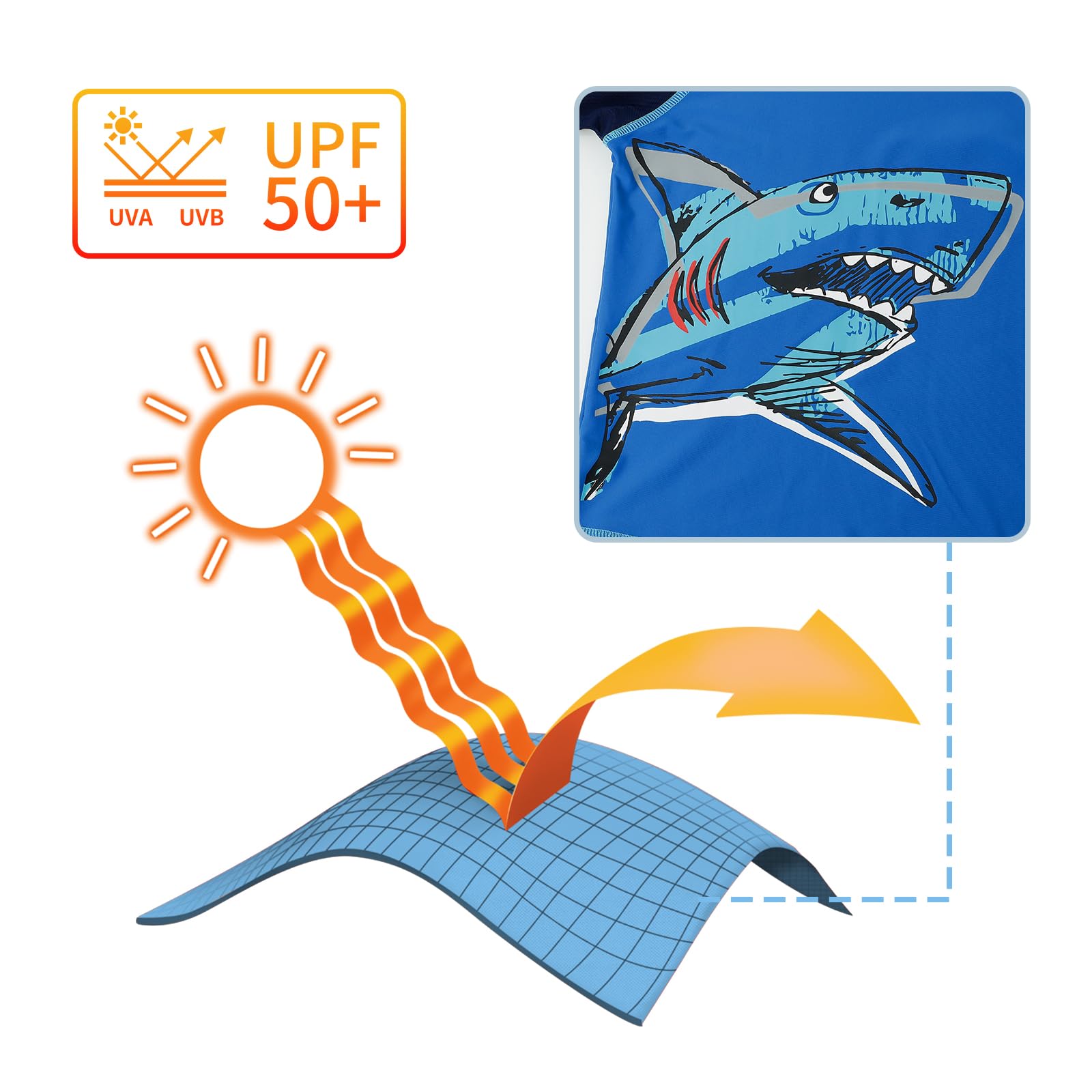 KAKU NANU 3 Pezzi Cocostume da Bagno Ragazzo 3-14 Anni Costume Piscina Mare Anti UV Cuffia Piscina Bambino Maglietta a Maniche Corte e Pantaloncini