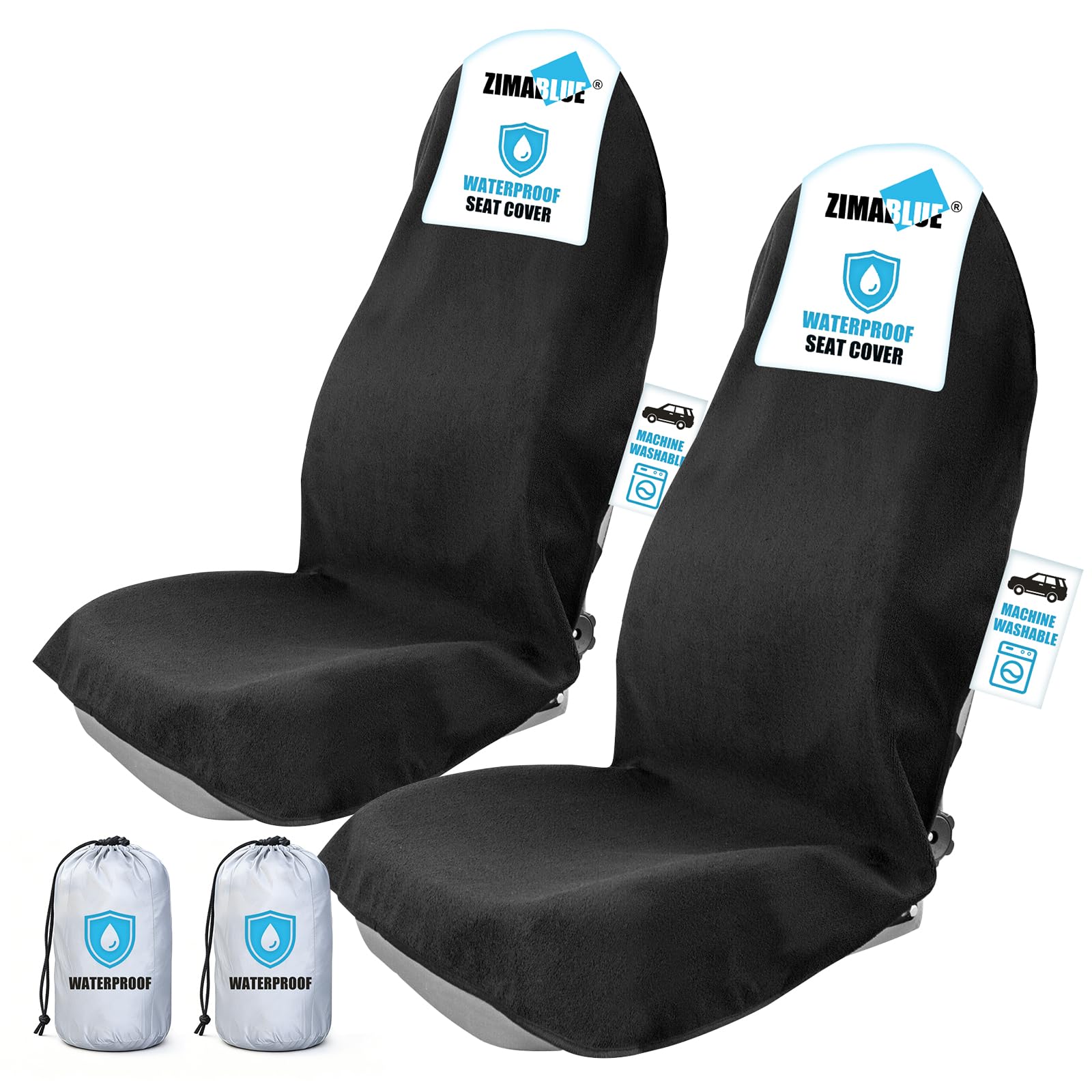 ZIMABLUE 2-Pack Waterproof Towel Car Seat Covers