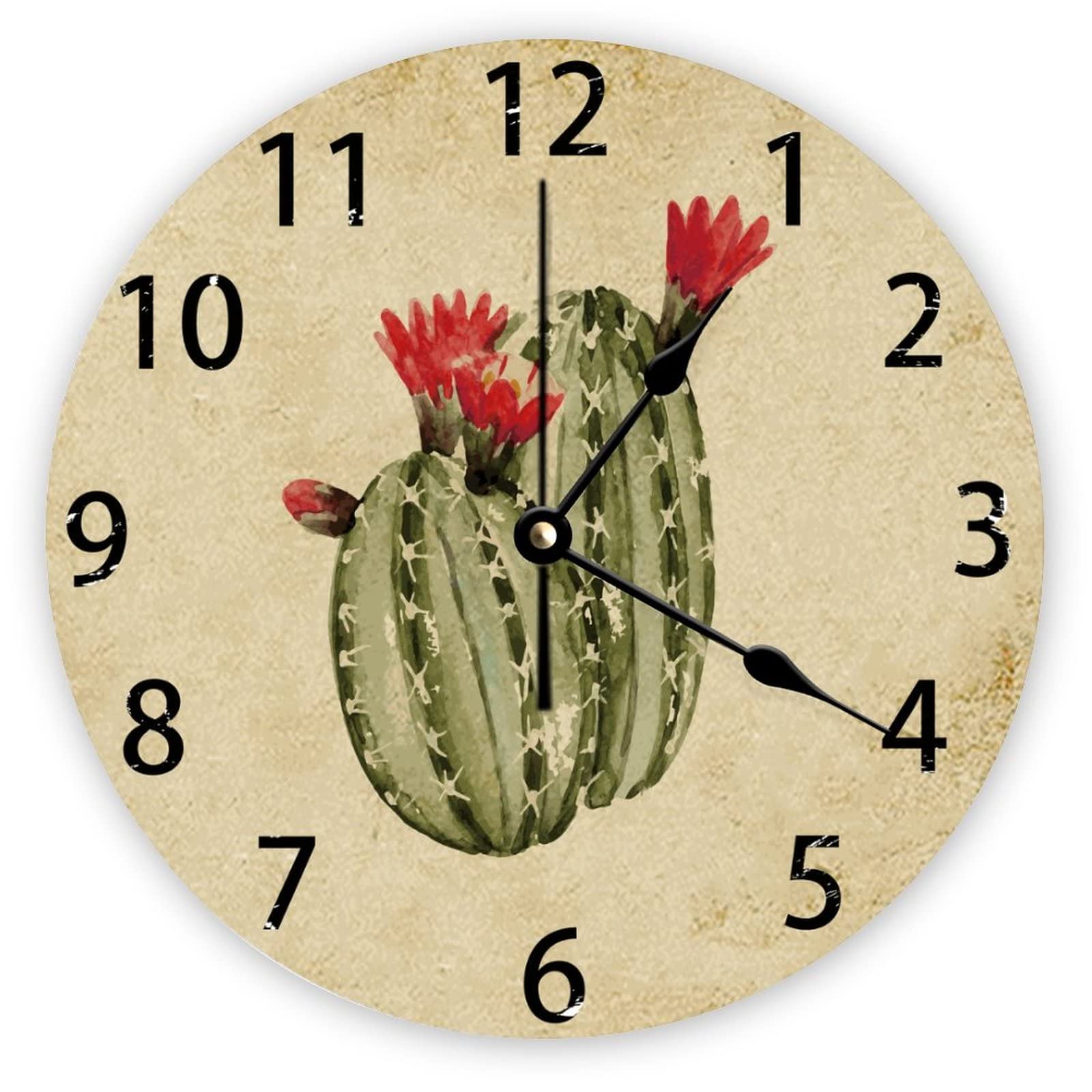 Horloge murale rétro de 38 cm Mighun silencieuse pour cuisine et bureau