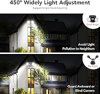 Vista 6 de OREiN Luz de seguridad con sensor de movimiento para exteriores, luz LED reflectora de doble cabeza ajustable, 3 modos