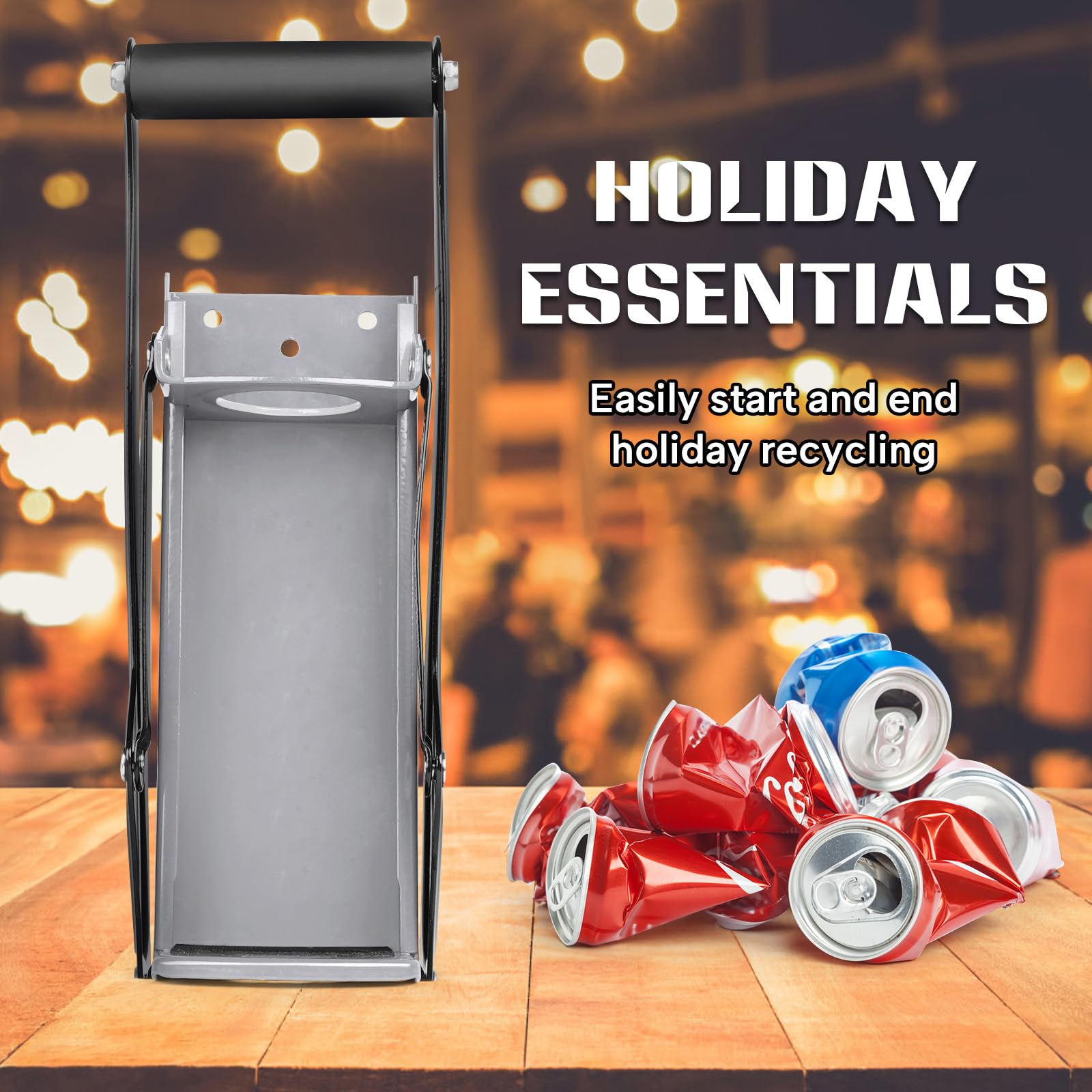 GYE 16 oz Metal Aluminum Can Crusher, Wall Mounted Heavy Duty Smasher for Aluminum Seltzer, Soda, Beer Cans And Bottles for Recycling, Gadgets for Home (Gray)