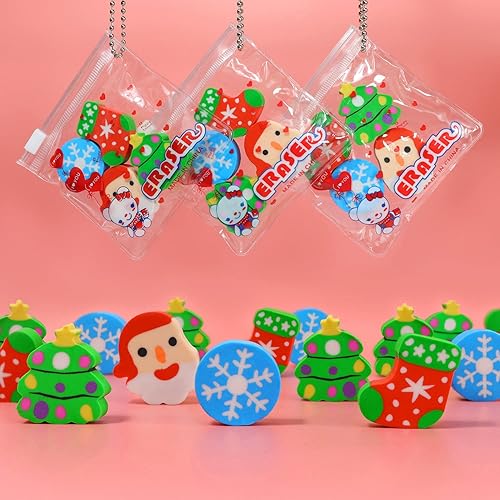 Miniatura 2 de Borradores de Navidad a granel, borrador grande de copo de nieve para árbol de Navidad, borradores de lápiz de Navidad para recuerdos de fiesta de