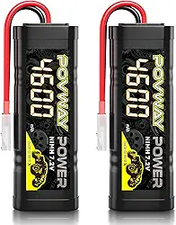7,2 V 4600 mAh 6 células de alta capacidade RC NiMH bateria com conector Tamya para carro RC caminhão LOSI associado HPI Kyosho Tamiya Hobby - pacote com 2 (4600mAh)
